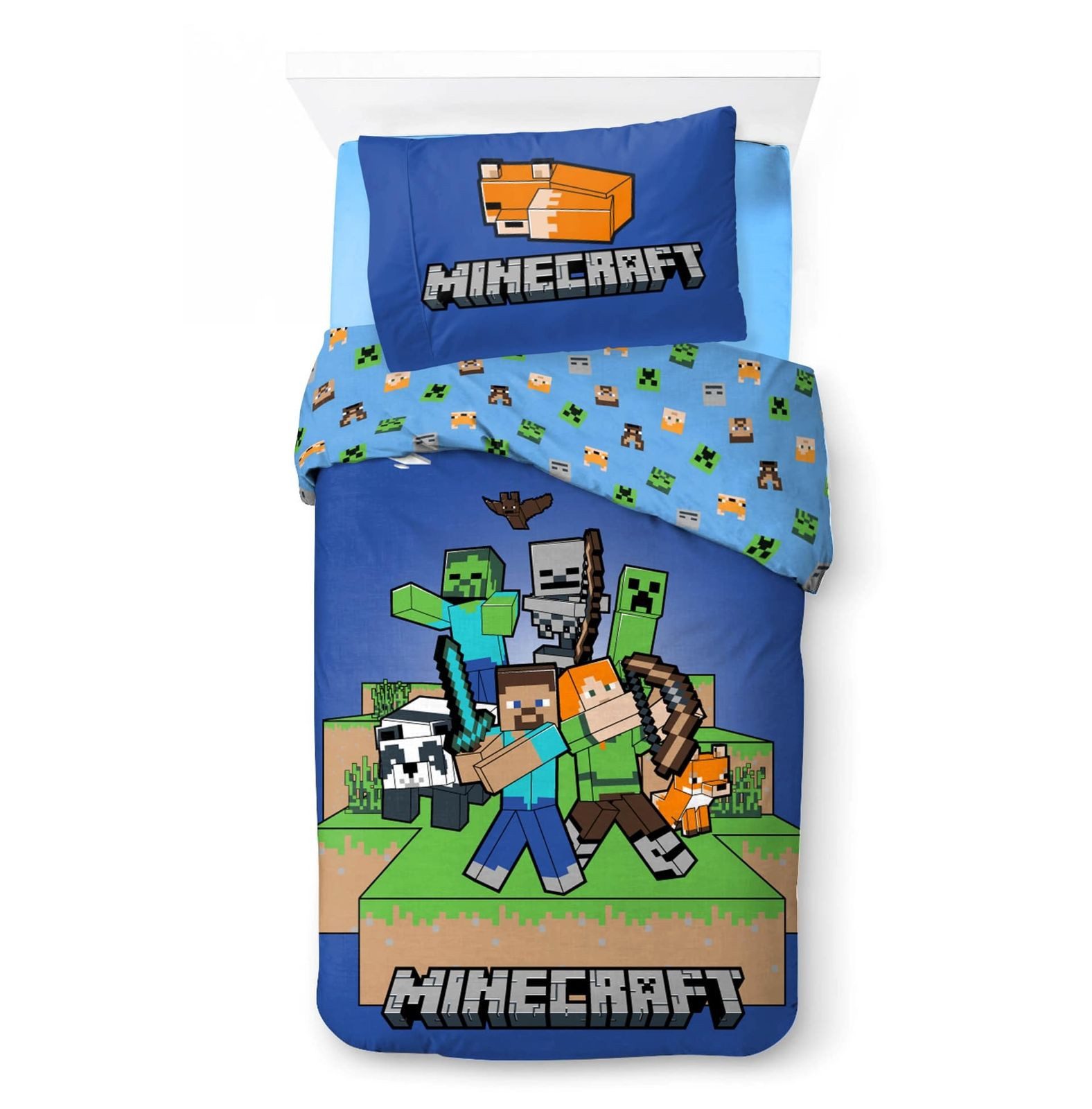BrandMac Bettwäsche Minecraft - Wende-Bettwäsche-Set, Gaming 135x200 & 80x8 günstig online kaufen