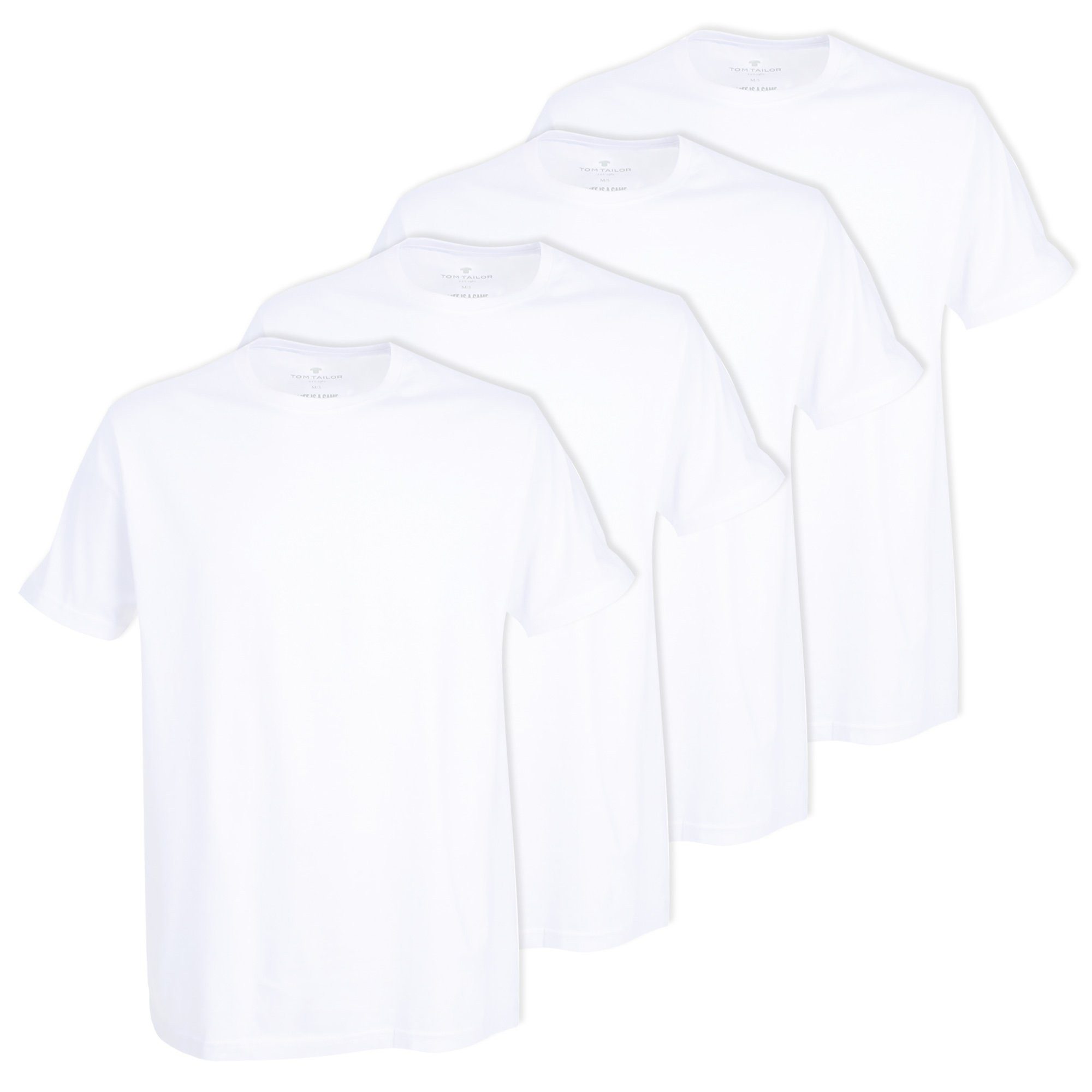 T-Shirt Herren T-Shirt 4er Pack Baumwolle Lucky T