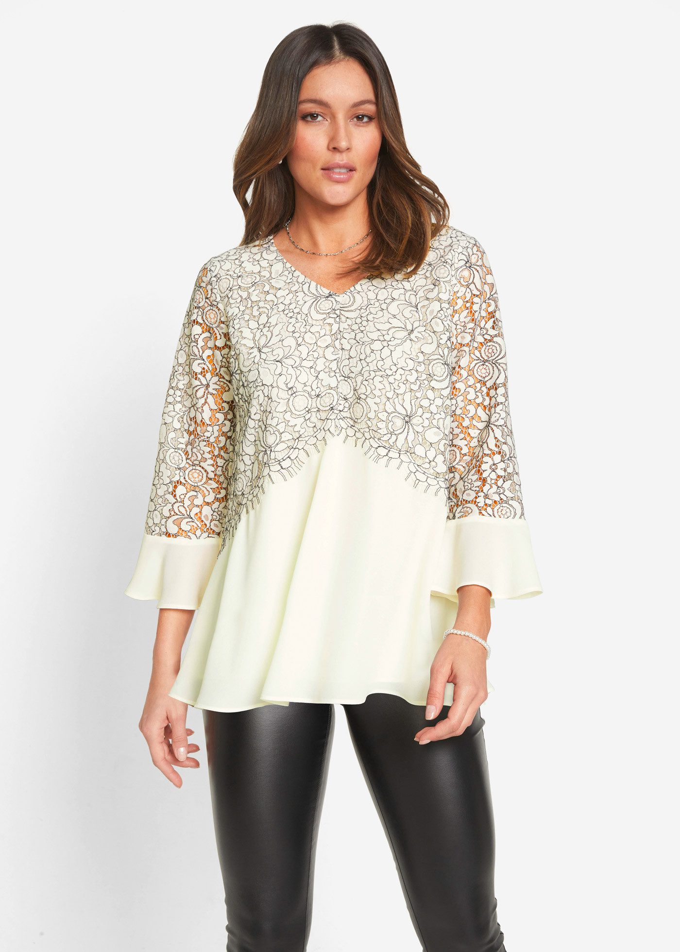 bonprix Tunika eleganter Stil für festliche Anlässe, mit modischem Spitzenbesatz