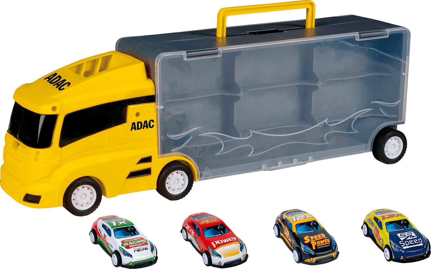 Happy People Spielzeug-LKW ADAC Autotransporter Koffer, inklusive 4 Autos günstig online kaufen