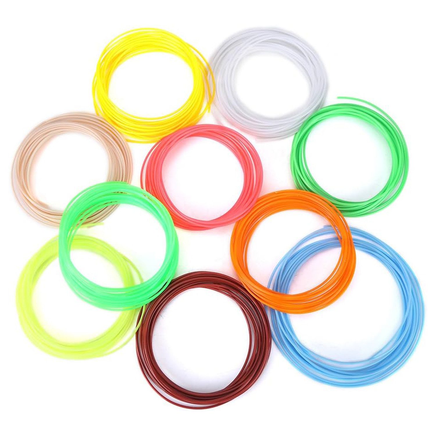 ANYSUN 3D-Drucker-Stift Filament PCL 5 Meter x 20 zufällige Farben
