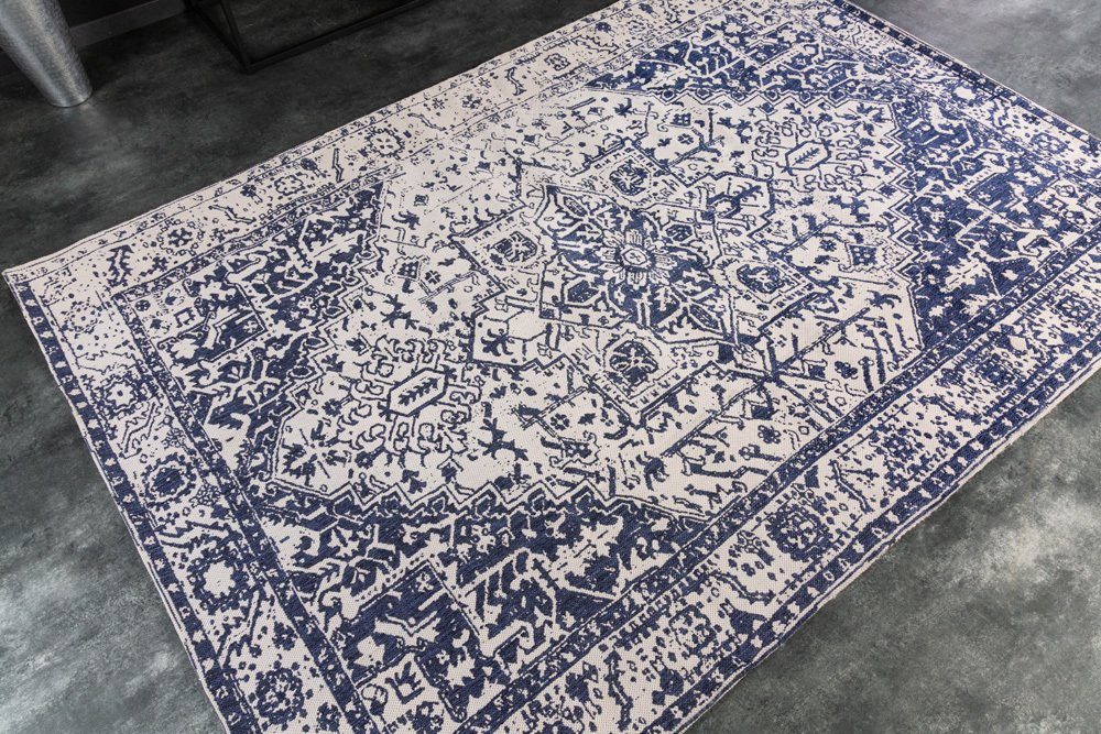 riess-ambiente Teppich OLD MARRAKESCH 230x160cm beige blau, rechteckig, Höhe: 5 mm, Wohnzimmer · Webstoff · Used Look · Orientalisch