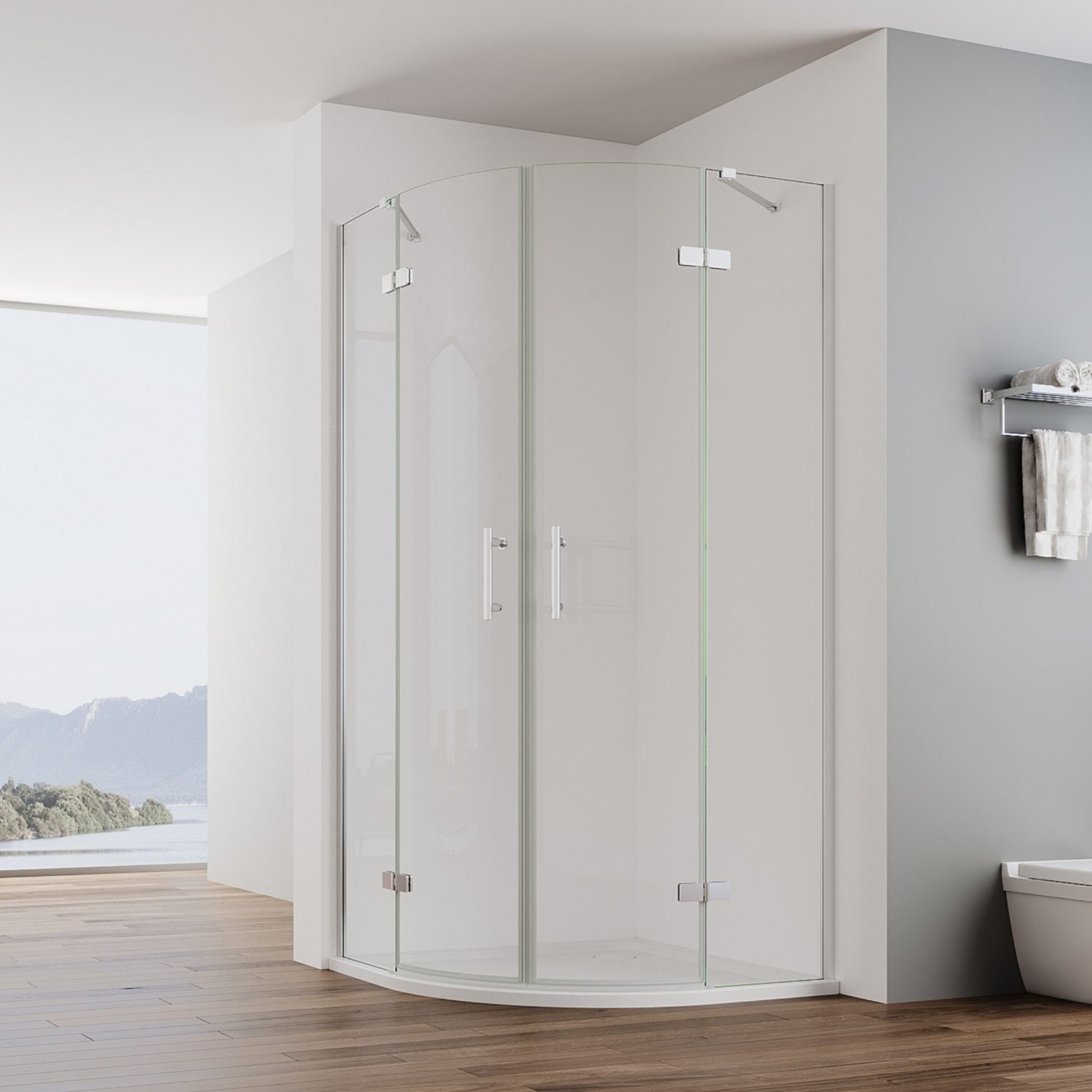 IMPTS Runddusche Duschkabine Viertelkreis Runddusche Duschabtrennung Halbru günstig online kaufen