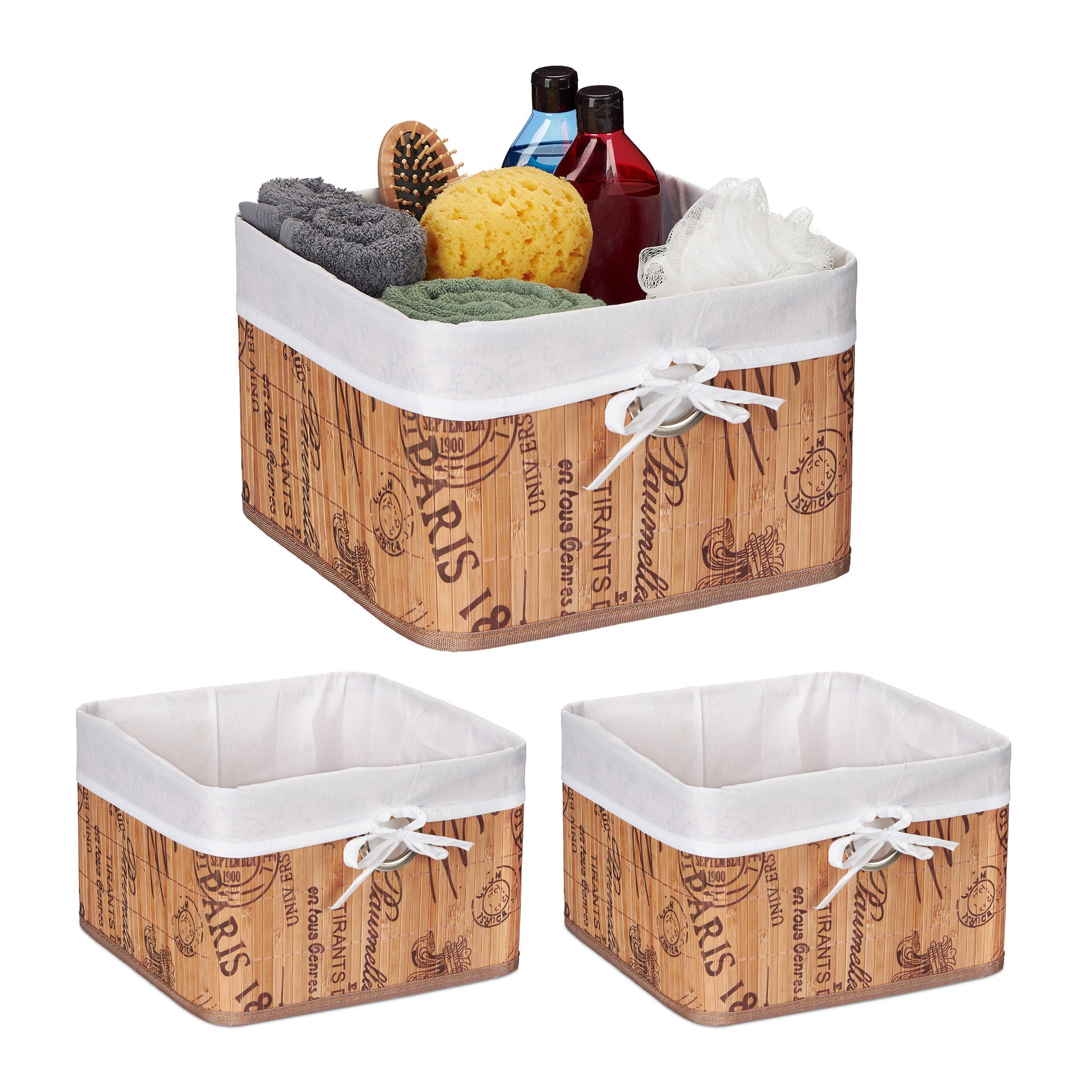 relaxdays Regalkorb 3 x Aufbewahrungskorb in günstig online kaufen