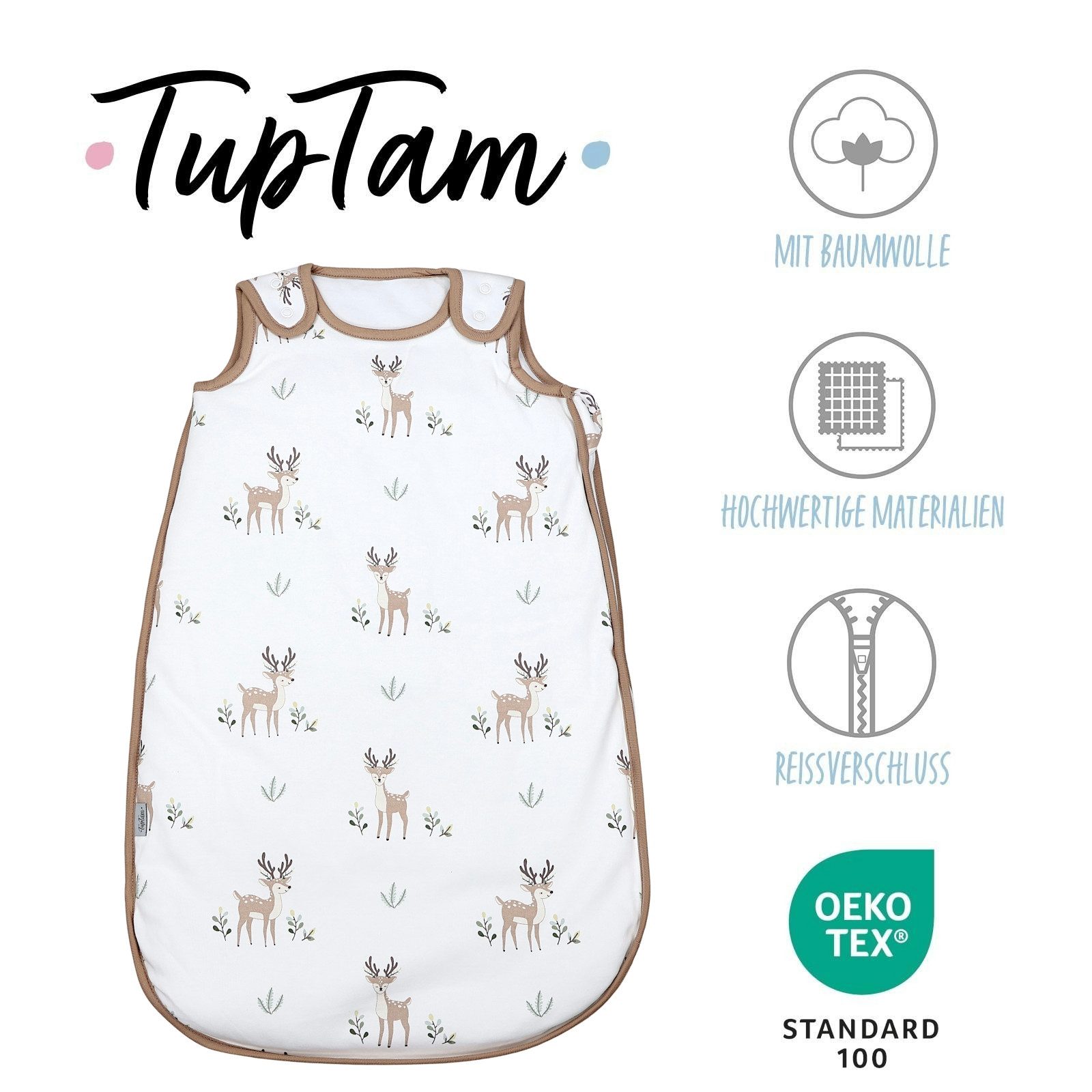 TupTam Babyschlafsack Kugelschlafsack ohne Ärmel 2.5 TOG Ganzjahr – Bild 2 von 5