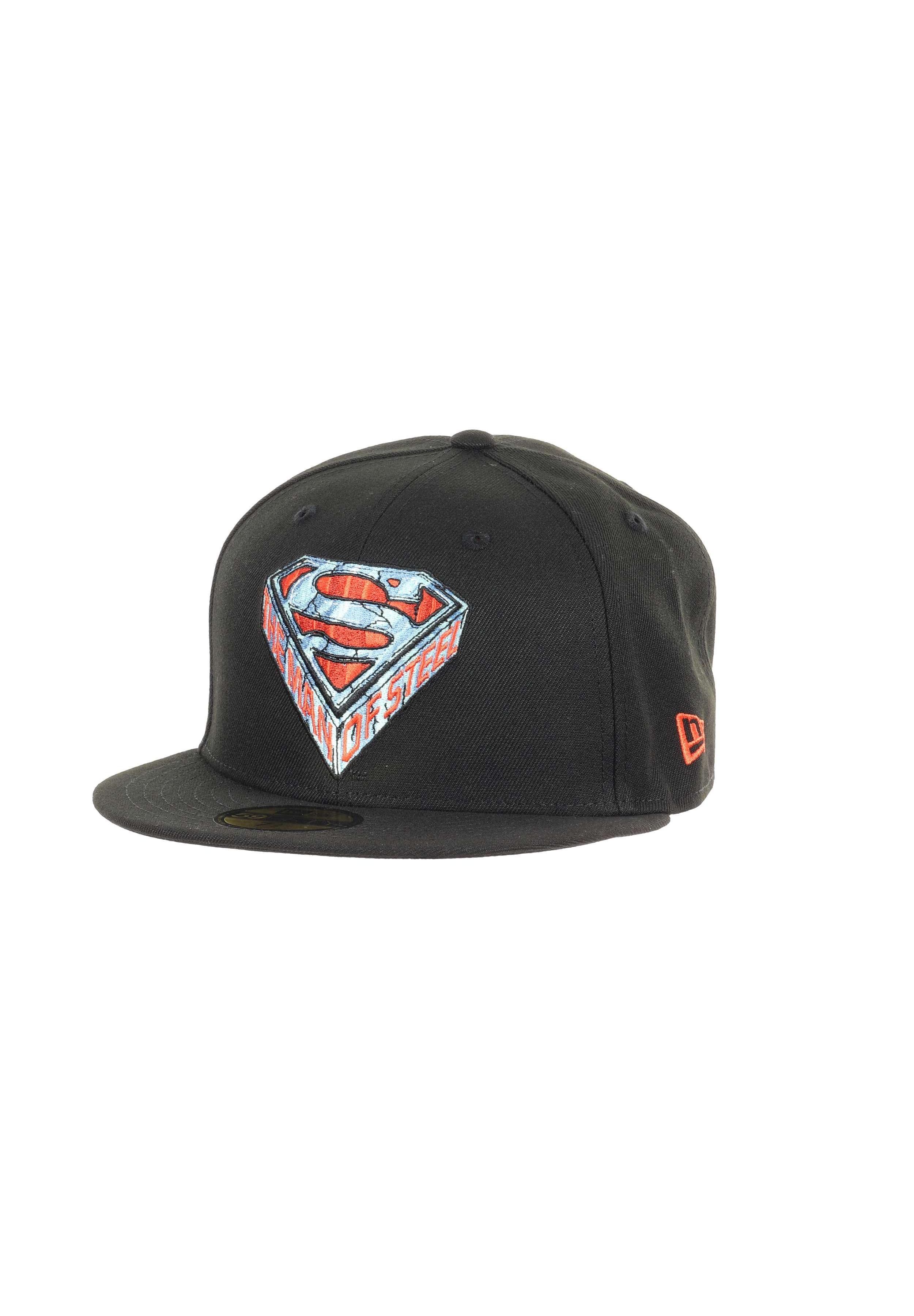 New Era Flat Cap Superman DC Man of Steel Schwarz 59Fifty Basecap New Era (1-St)
