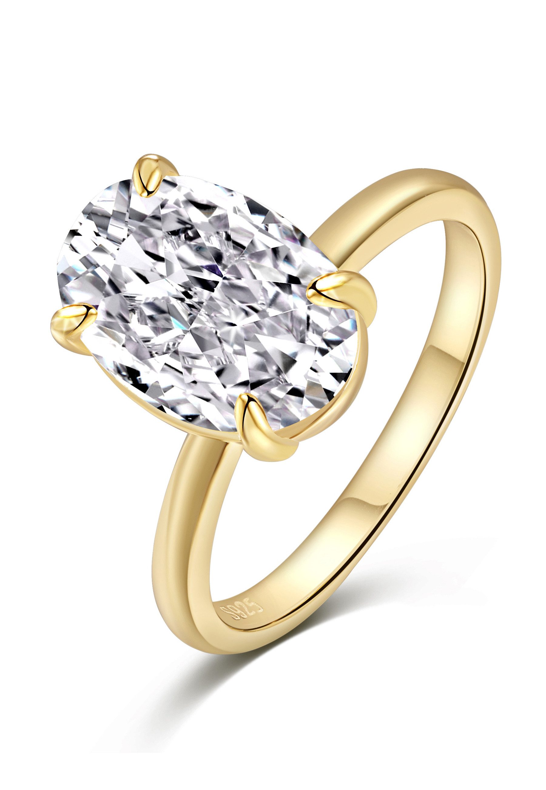 BRELLATO Silberring Damen Cocktailring Großer Zirconia günstig online kaufen