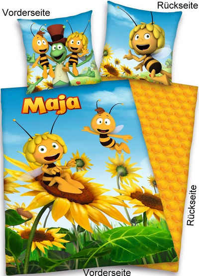 Kinderbettwäsche Biene Maja Bettwäsche "Sonnenblumenwiese", 100% Baumwolle, Herding Young Collection, Baumwolle, 100% Baumwolle