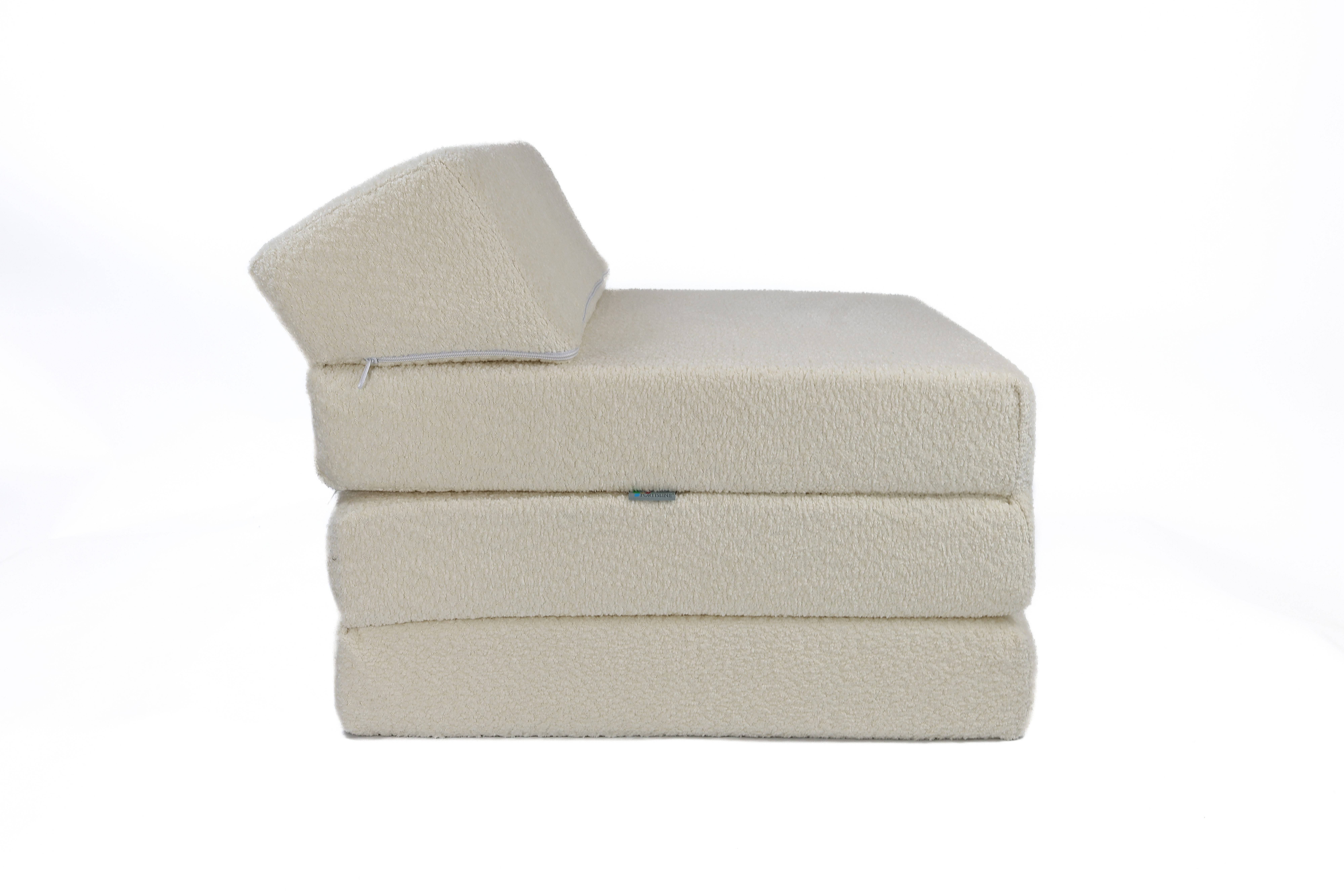 Klappmatratze Klappmatratze mit Kopfteil aus Teddy-Stoff (Boucl), FORTISLIN günstig online kaufen