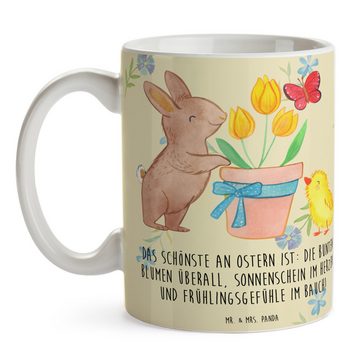 Mr. & Mrs. Panda Tasse Hase Küken - Blumig - Geschenk, Ostern, Ostergeschenk, Teebecher, Os, Keramik, Brillante Bedruckung