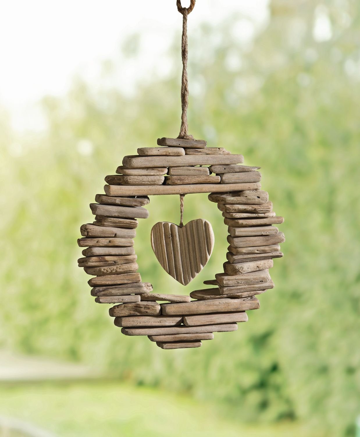 HomeLiving Dekokranz "Wooden-Heart" | Dekohänger