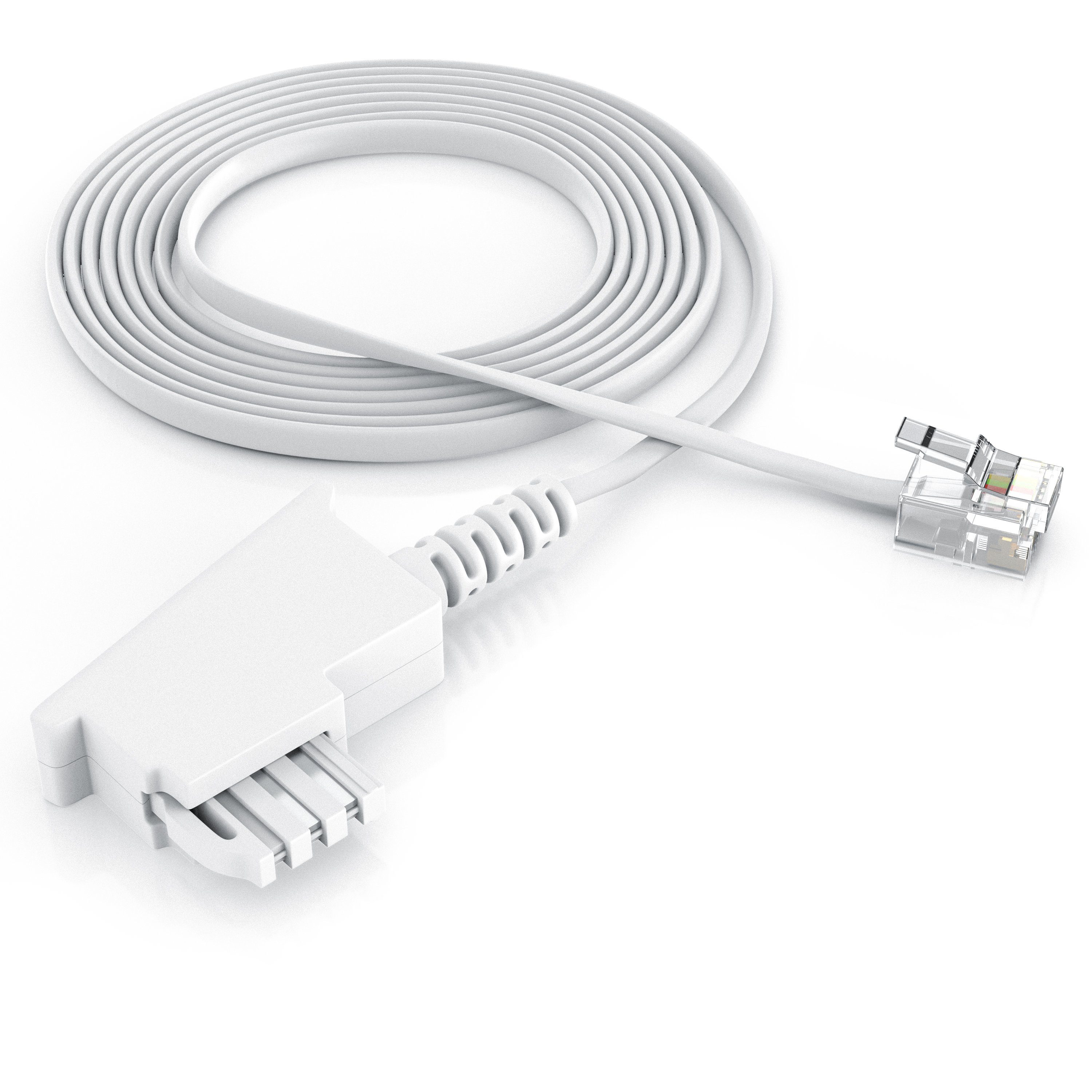 CSL Telefonkabel, TAE-F, RJ-11 (1000 cm), Flachkabel TAE-F Telefondose zu Telefon Fax Anrufbeantworter flach 10m