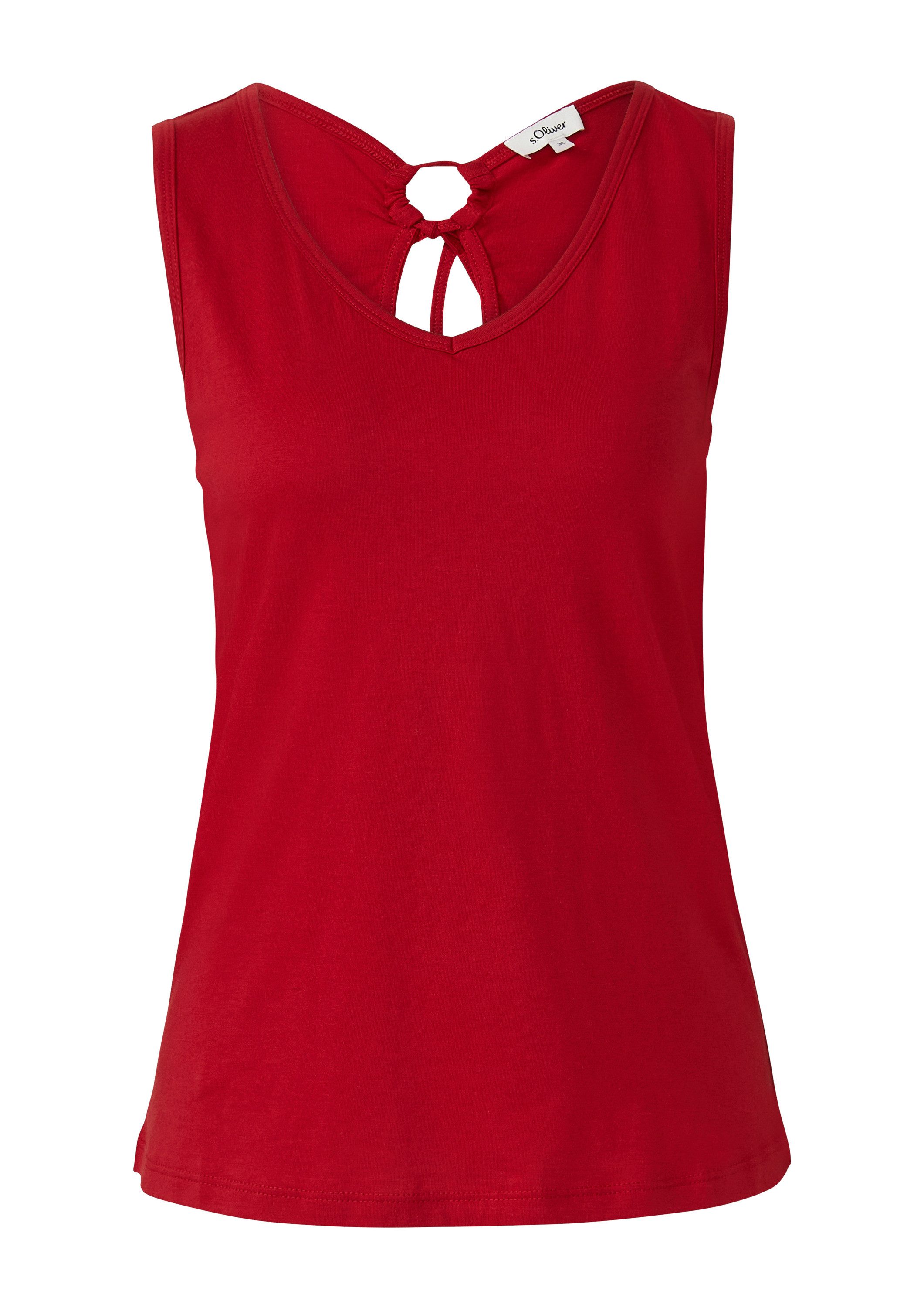 s.Oliver Muscleshirt T-Shirt Jersey-Top mit Cut-out und Schleife günstig online kaufen
