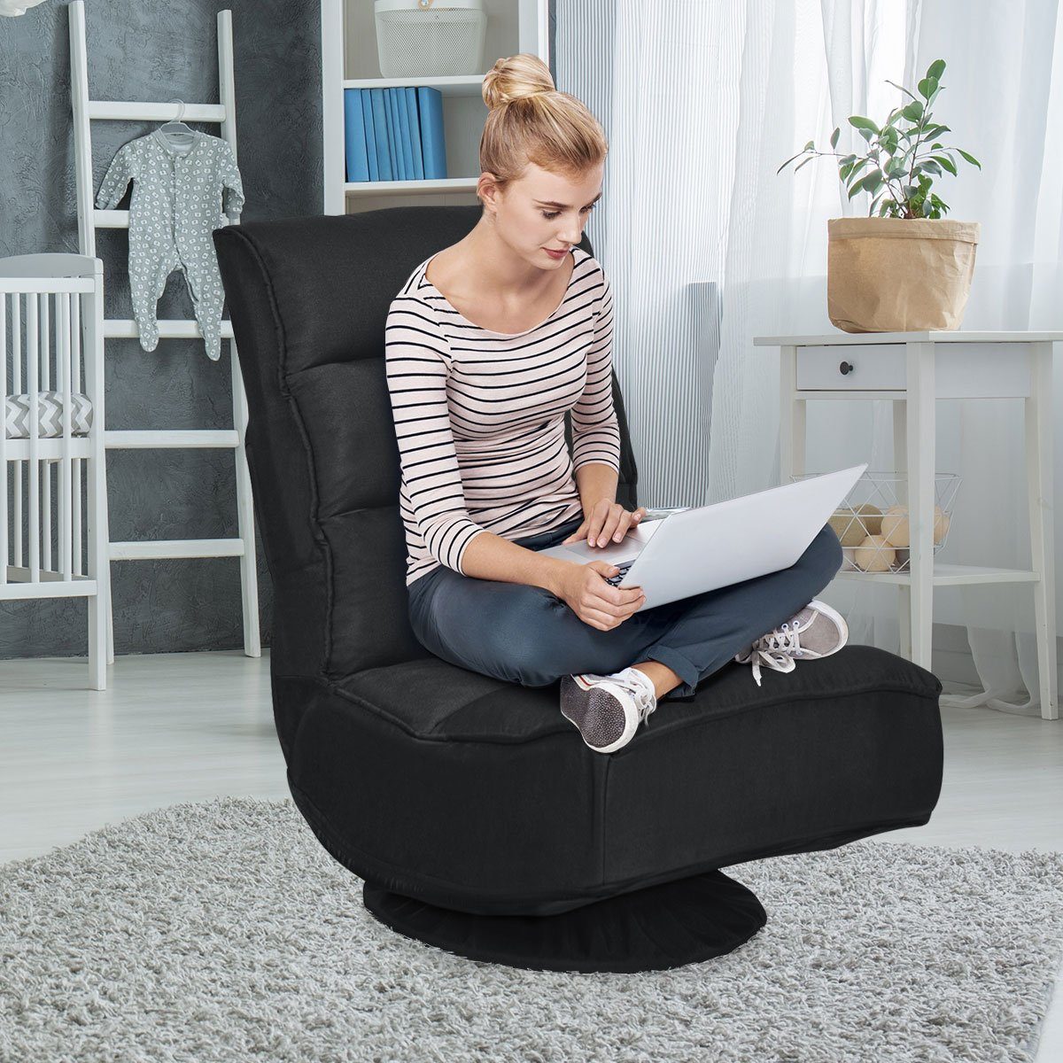 COSTWAY Relaxsessel, 360°drehbar, 5-Fach verstellbarer Rückenlehne,150kg günstig online kaufen