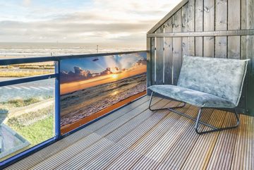 MuchoWow Balkonsichtschutz Strand - Sonnenuntergang - Meer - Wolken - Horizont (1-St) Balkon Sichtschutz 90x200, Windschutz für Zaun PVC, 200x90 cm