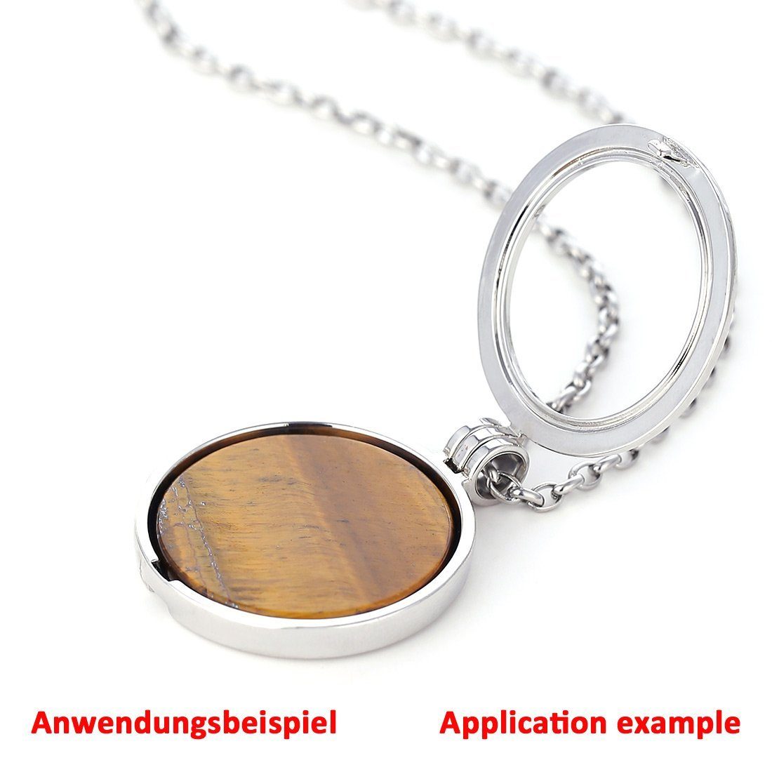 Morella Kette mit Anhänger Damen Halskette 70 cm für Coins 33 mm (1-tlg., Kette ohne Coin, inkl. Samtbeutel), Goldfarbene Kette, Coin Carrier, im Samtbeutel