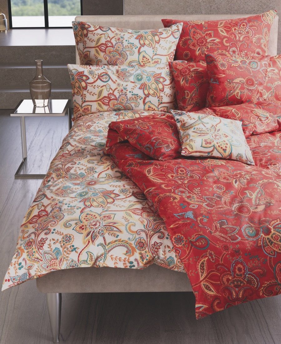 LIVING DREAMS Bettwäsche Bettwäsche-Set AUTUMN PAISLEY reine Baumwolle Satin made in Europe, hautfreundlich atmungsaktiv temperaturausgleichend