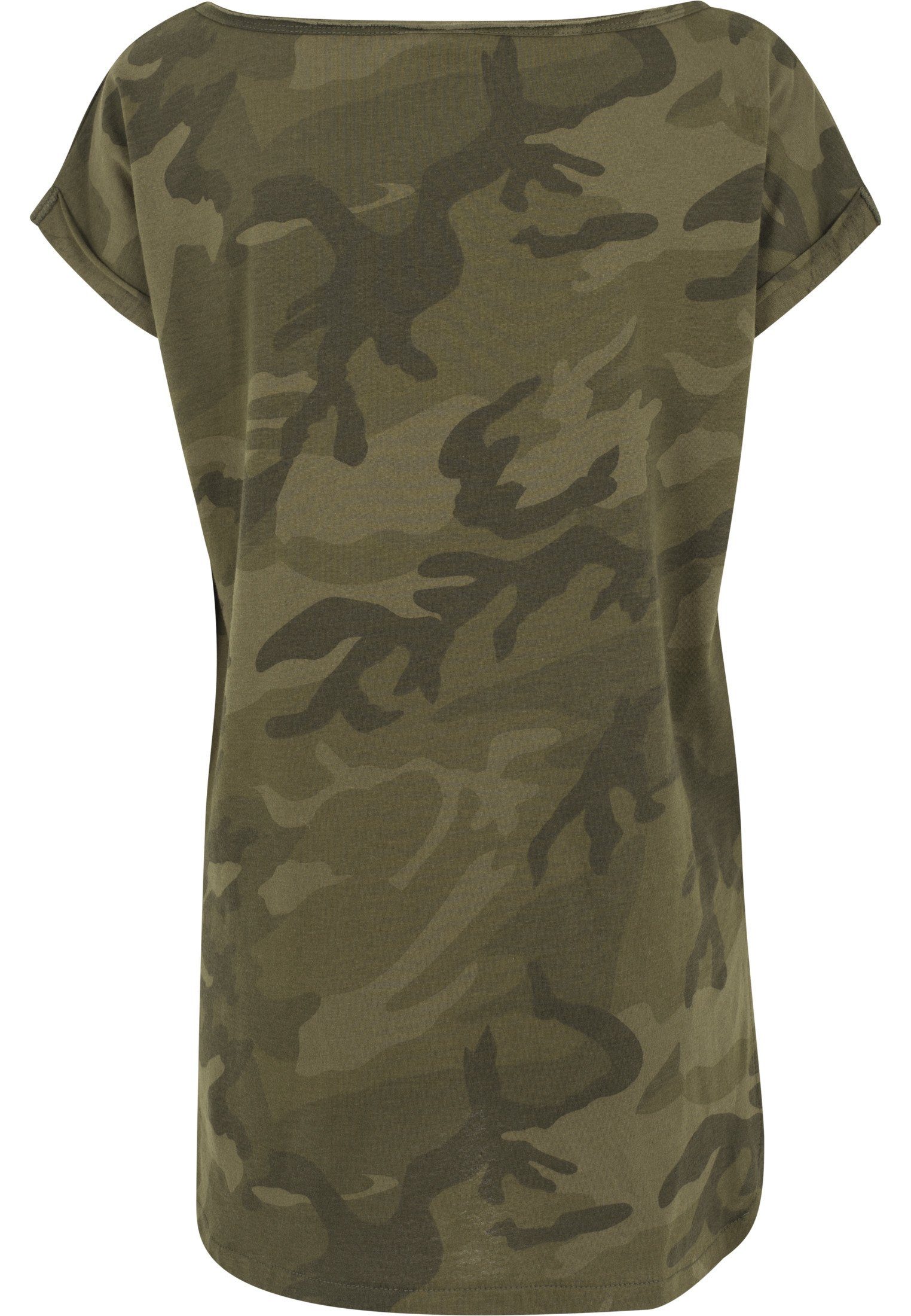 URBAN CLASSICS T-Shirt Camo Ladies Damen (1-tlg) Tee Back Shaped olivecamo