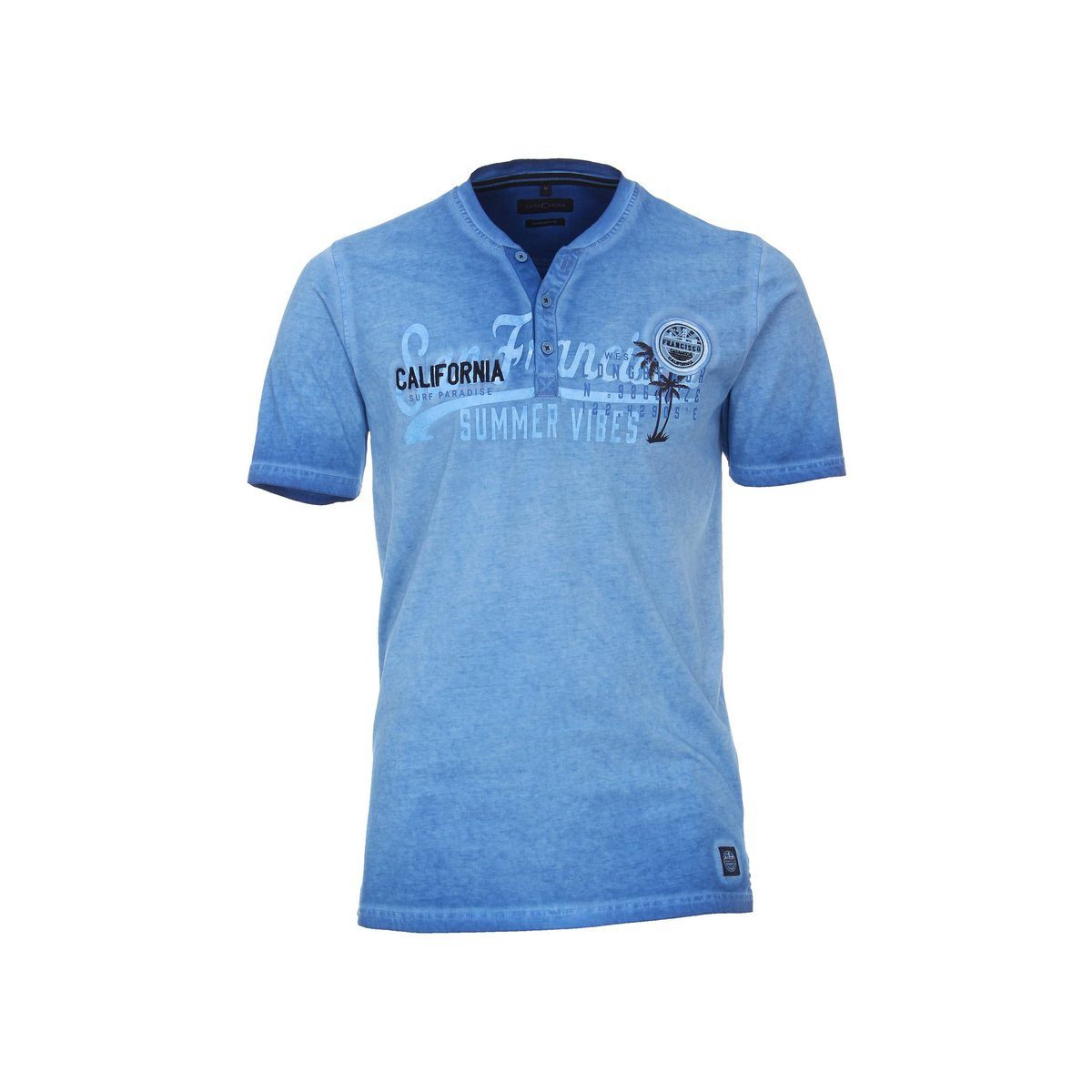VENTI T-Shirt blau regular (1-tlg) Himmelblau