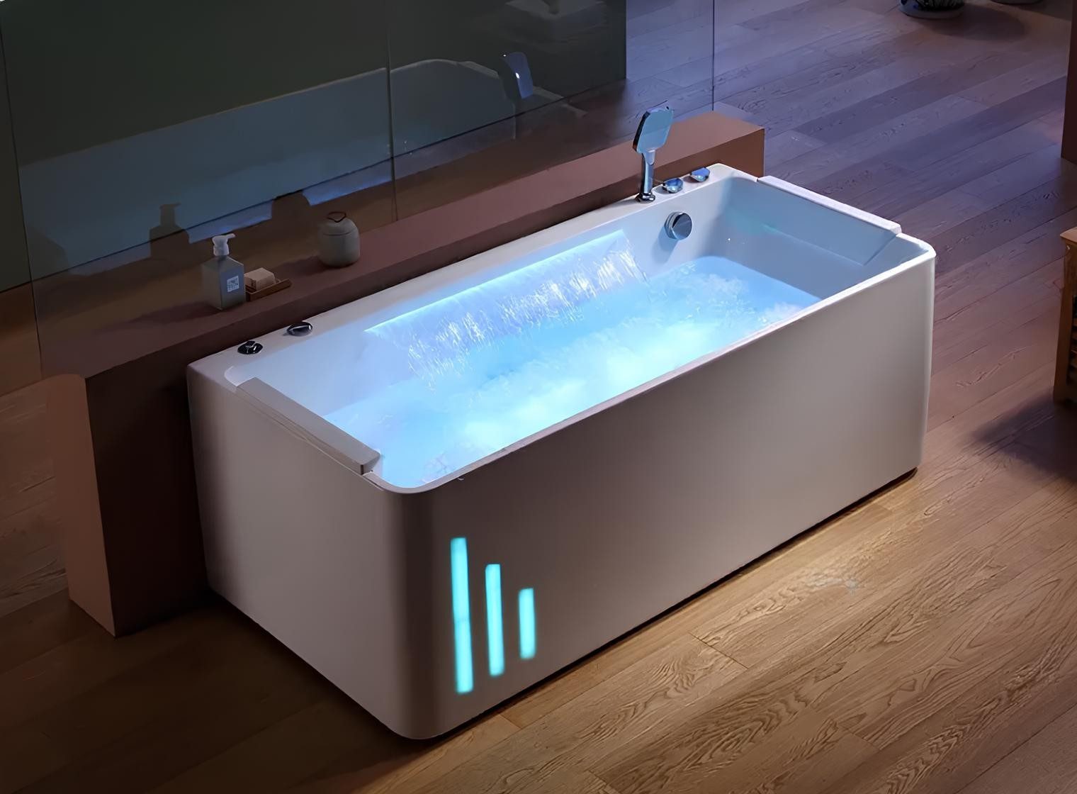 Xlmoebel Whirlpool-Badewanne XLMOEBEL Whirlpool Badewanne aus weißem Acryl mit Hydromassage, Made in Europa