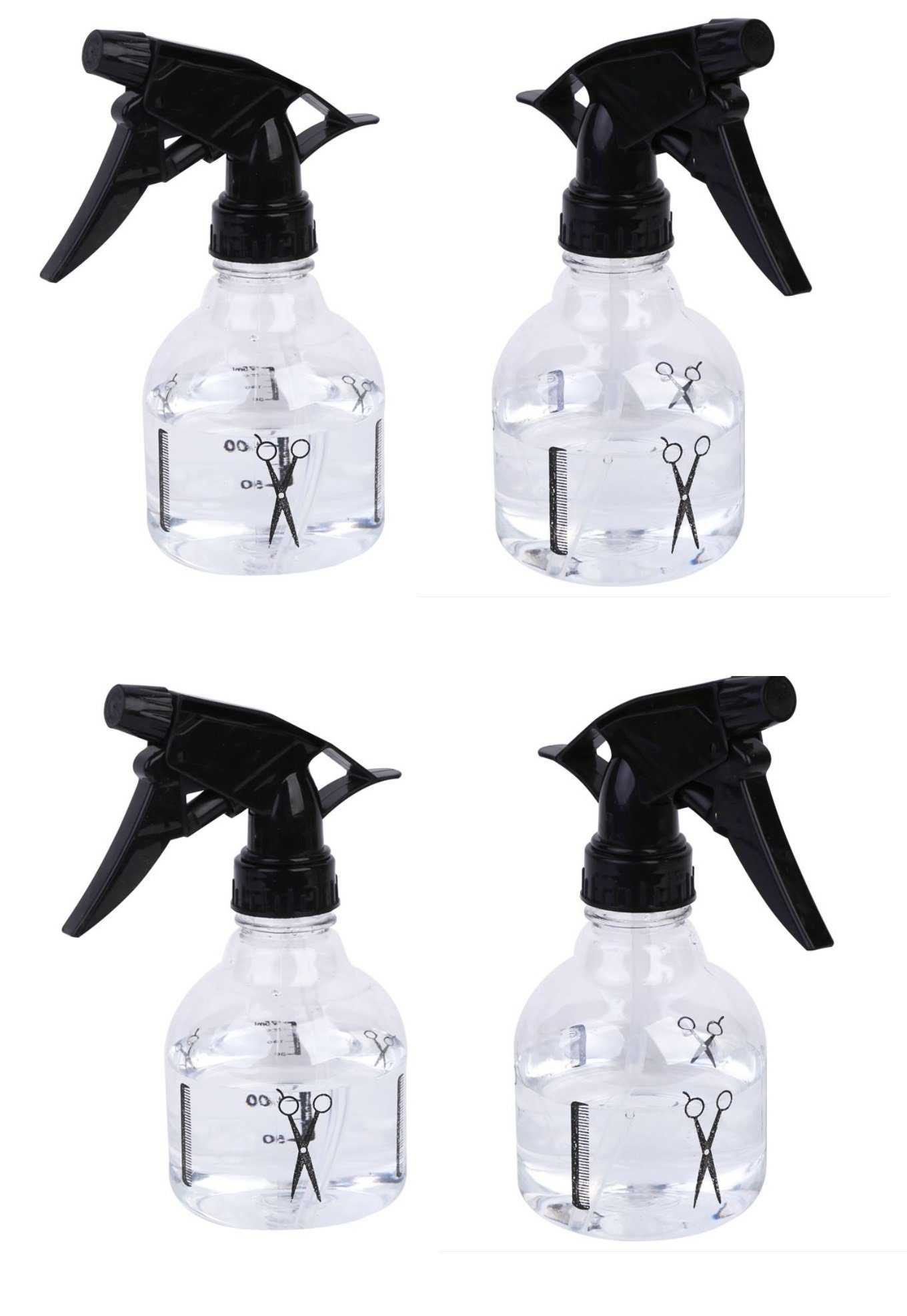 BAYLI Sprühflasche 4er Set Sprühflasche Friseur 250ml Handsprüher für Haare Zerstäuber