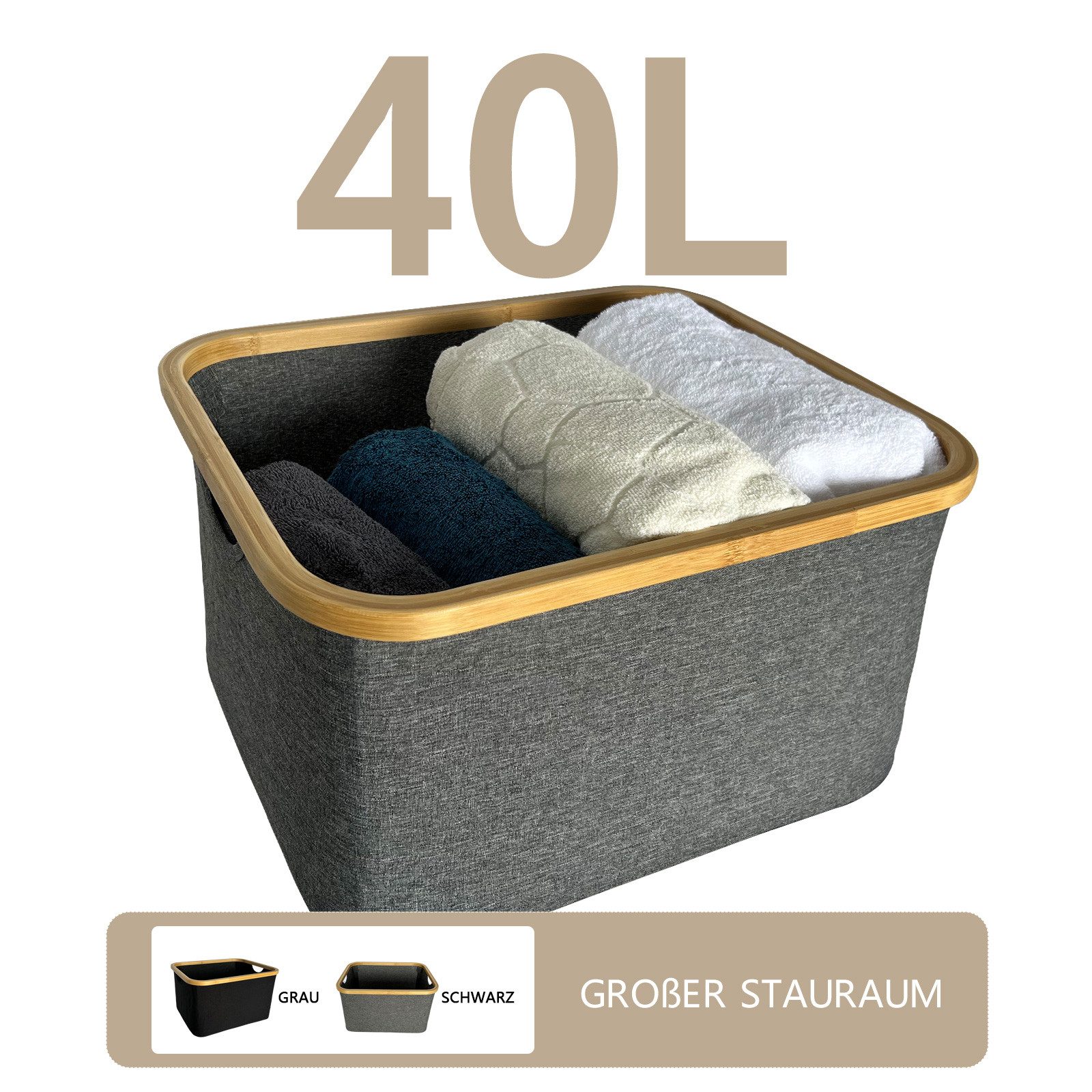 WAOHO Wäschekorb Wäschekorb faltbar Bambus Aufbewahrungskorb Aufbewahrung 4 günstig online kaufen