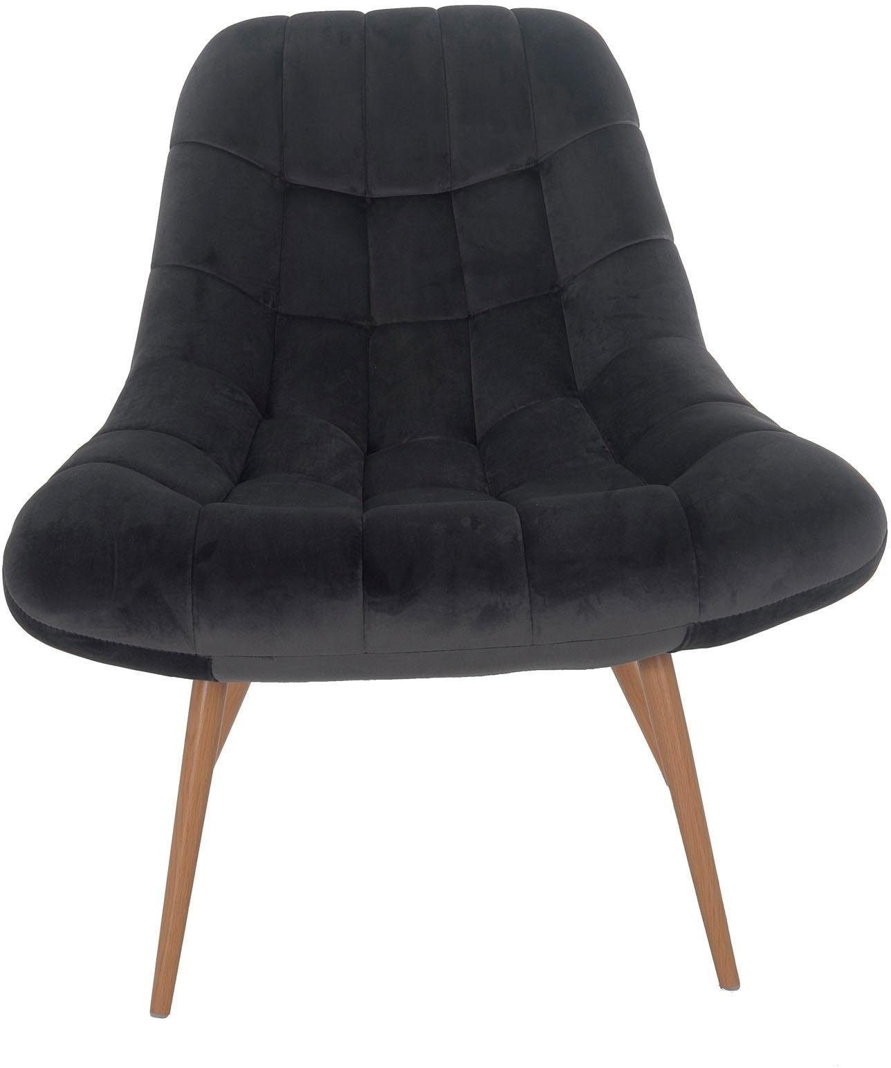 SalesFever Relaxsessel Toulon - Komfortabler Loungesessel, mit XXL-Steppung, mit schwarzen oder naturfarbenen Beinen