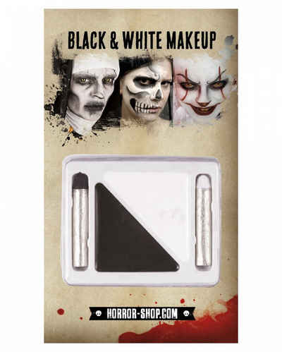 Horror-Shop Vampir-Kostüm Schwarz & Weiße Schminke für Fasching & Halloween
