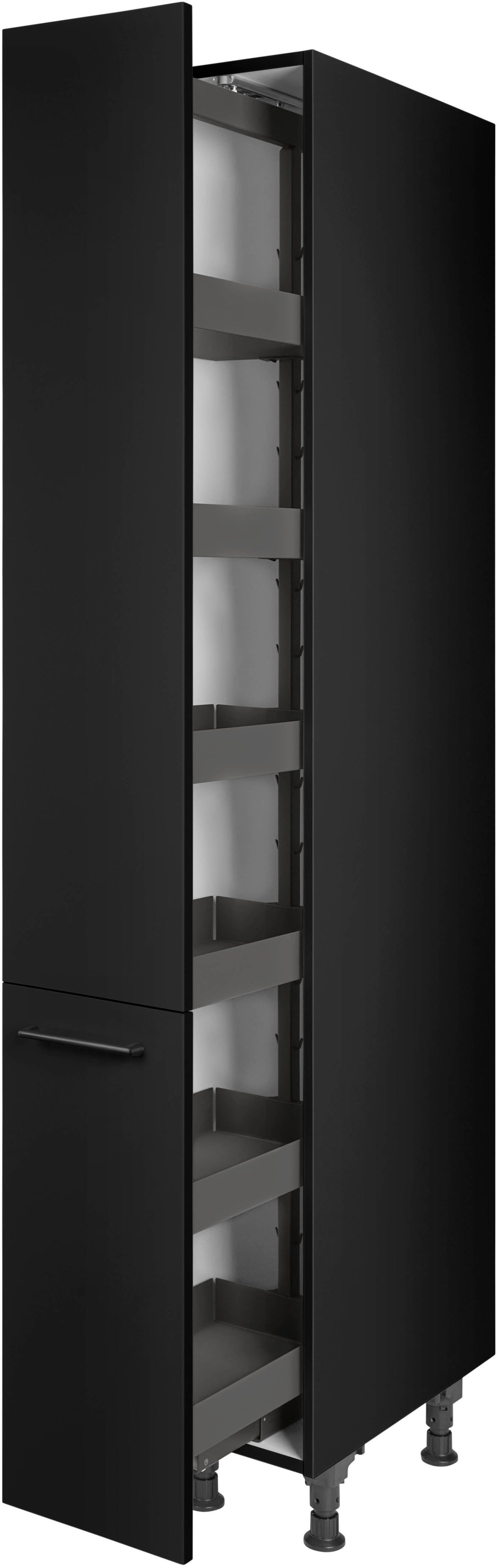 nobilia® Apothekerschrank "MIAMI", mit 5 Einhängekörben, Breite 30 cm, Höhe 216,6 cm, vormontiert, Ein- und Auszugsdämpfung SoftStoppPro