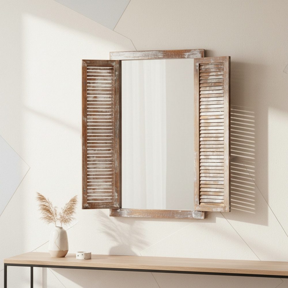 Mucola Wandspiegel Wandspiegel Spiegel Dekospiegel Fensterladen Ablage Shab günstig online kaufen