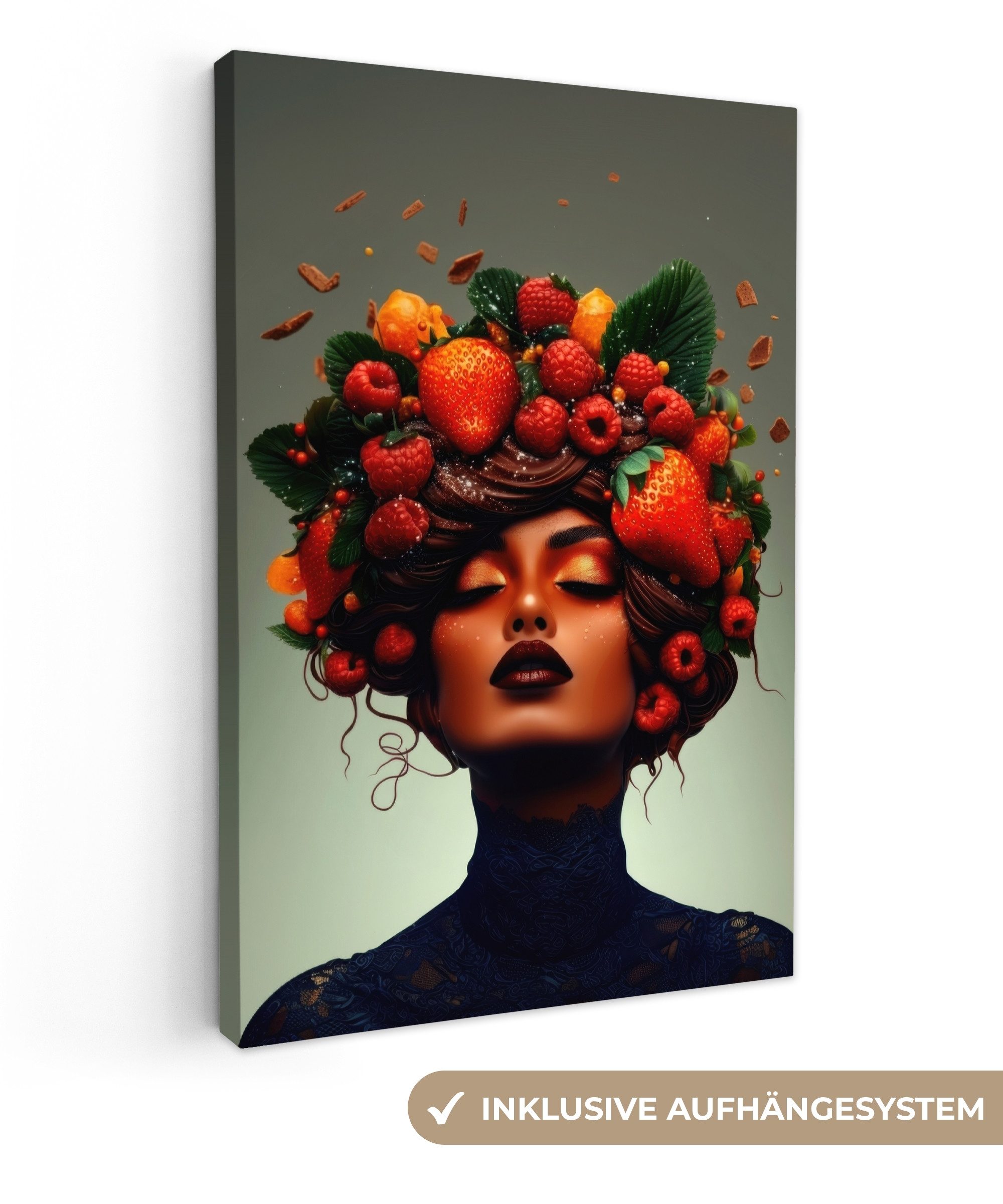 OneMillionCanvasses® Leinwandbild Frau - Schokolade - günstig online kaufen