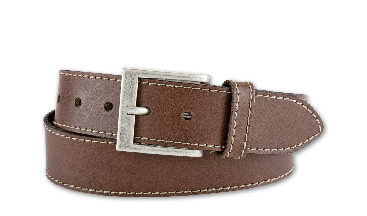 BERND GÖTZ Ledergürtel Ledergürtel mit dekorativer Naht und markanter Eckschließe