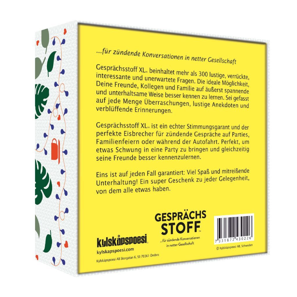 Kylskapspoesi Spiel Gesellschaftspiel "Gesprächsstoff XL", Kartenspiel