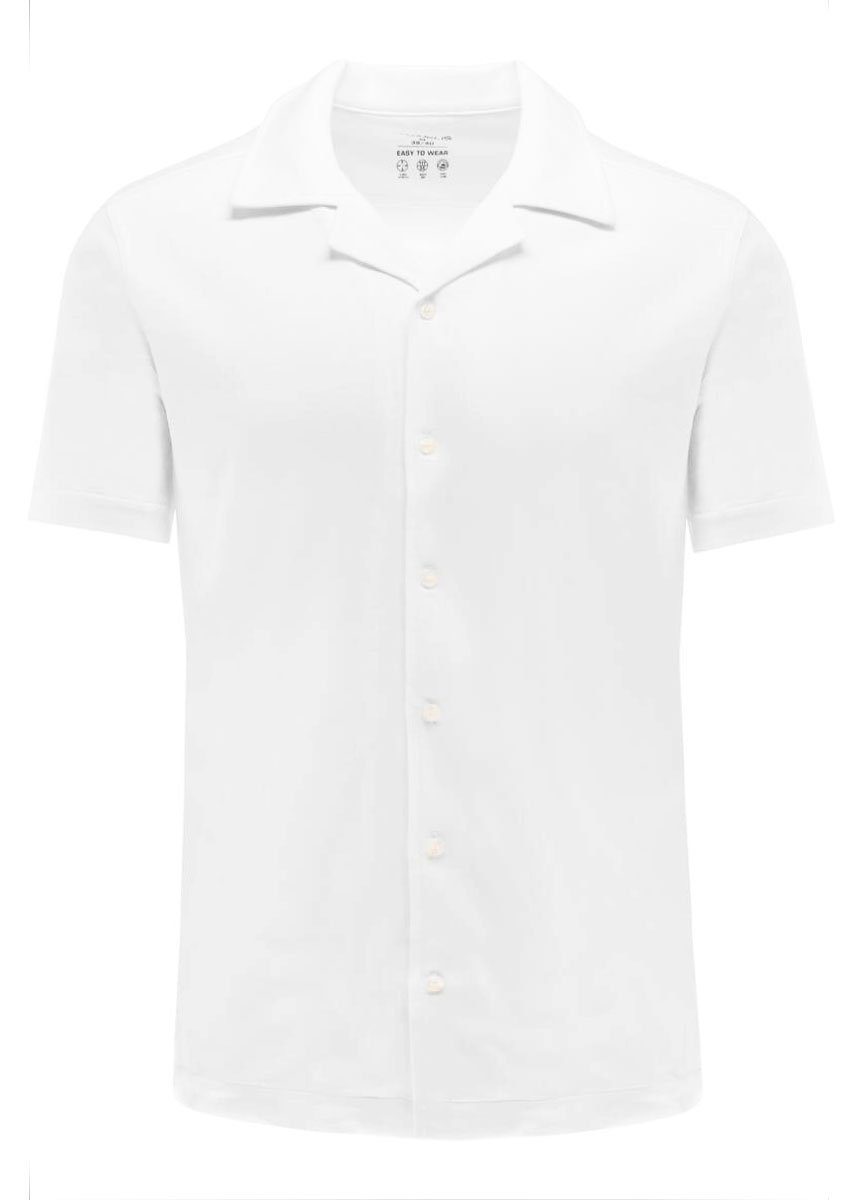MARVELIS Poloshirt Poloshirt - Modern Fit - Polokragen - Einfarbig - Weiß