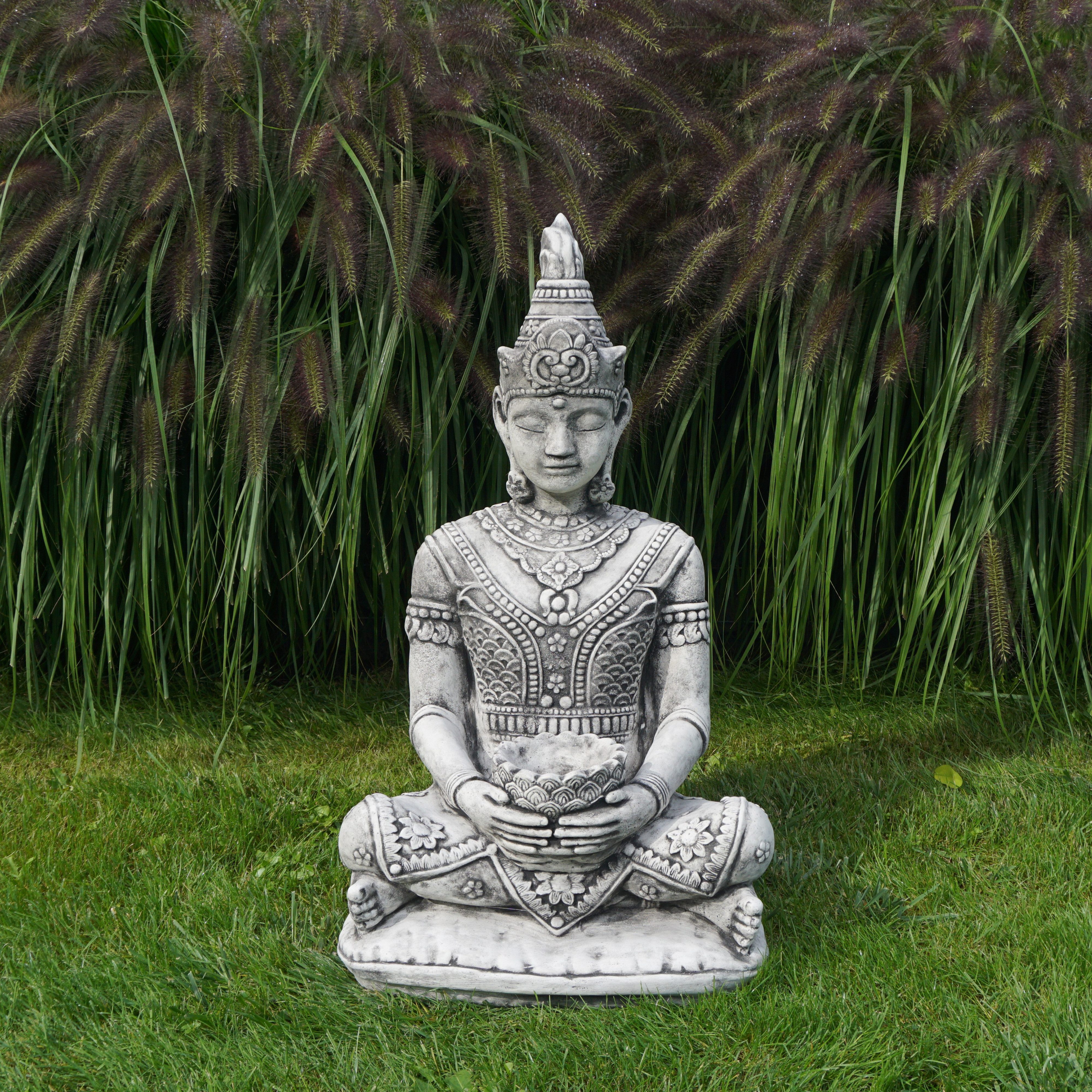 gartendekoparadies.de Gartenfigur Thailändische Buddha Statue, H. 80 cm, 75 kg, Frostsicher