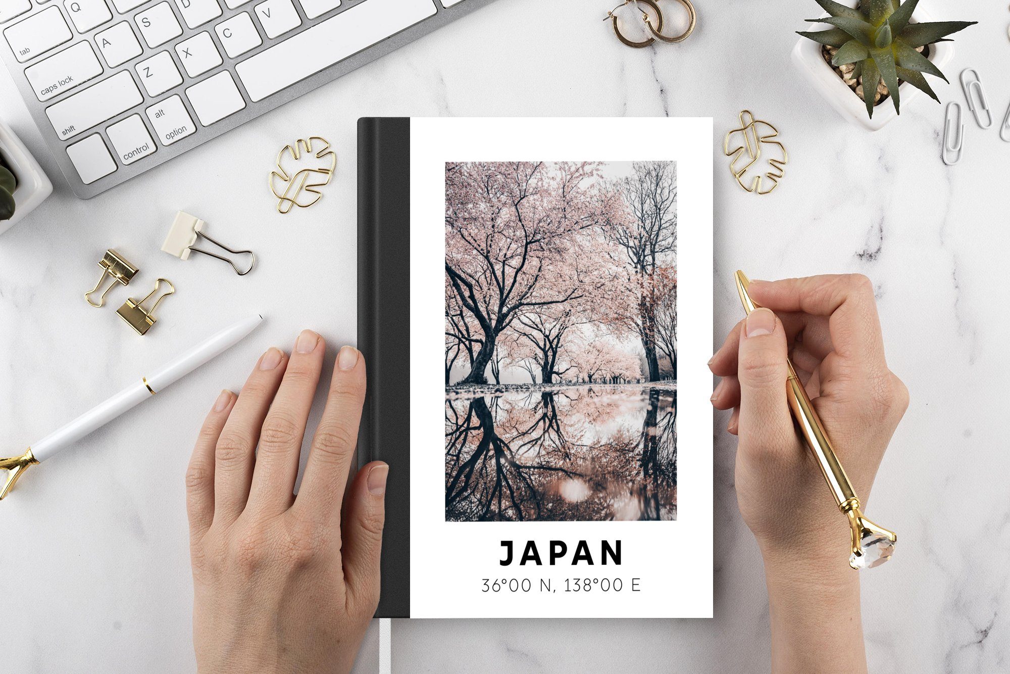 98 Japan Journal, Notizbuch Tagebuch, Blüten MuchoWow Notizheft, - - Seiten, Bäume, A5, Haushaltsbuch Merkzettel,