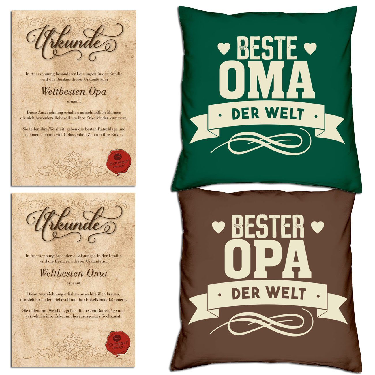 Dekokissen dunkelgrün Schlafzimmer, Kissen, Waschechte Muttertagsgeschenk Geschenk, Baumwoll Langlebiger Küche, mit Füllung, & in Deutschland) Deko-Kissen mit Bezug, Farben Wohnzimmer, Oma Zierkissen Kissenhülle Druck, (Made Vatertagsgeschenk, Opa Dekoratives Soreso® Sofakissen, 40x40cm,