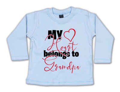 G-graphics Longsleeve My heart belongs to Grandpa Baby Sweater, Baby Longsleeve T, mit Spruch / Sprüche, mit Print / Aufdruck, Geschenk zu jedem Anlass