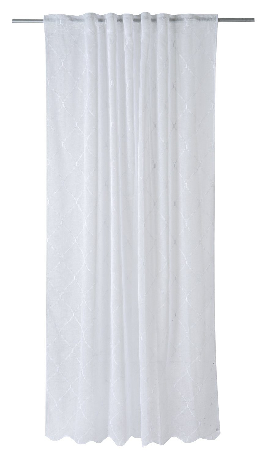 Vorhang CHRISU, Verd. Schlaufen, Weiß, aus B L Schlaufen, Polyester Home4You, verdeckte x 245 halbtransparent, cm, 140 hochwertigem