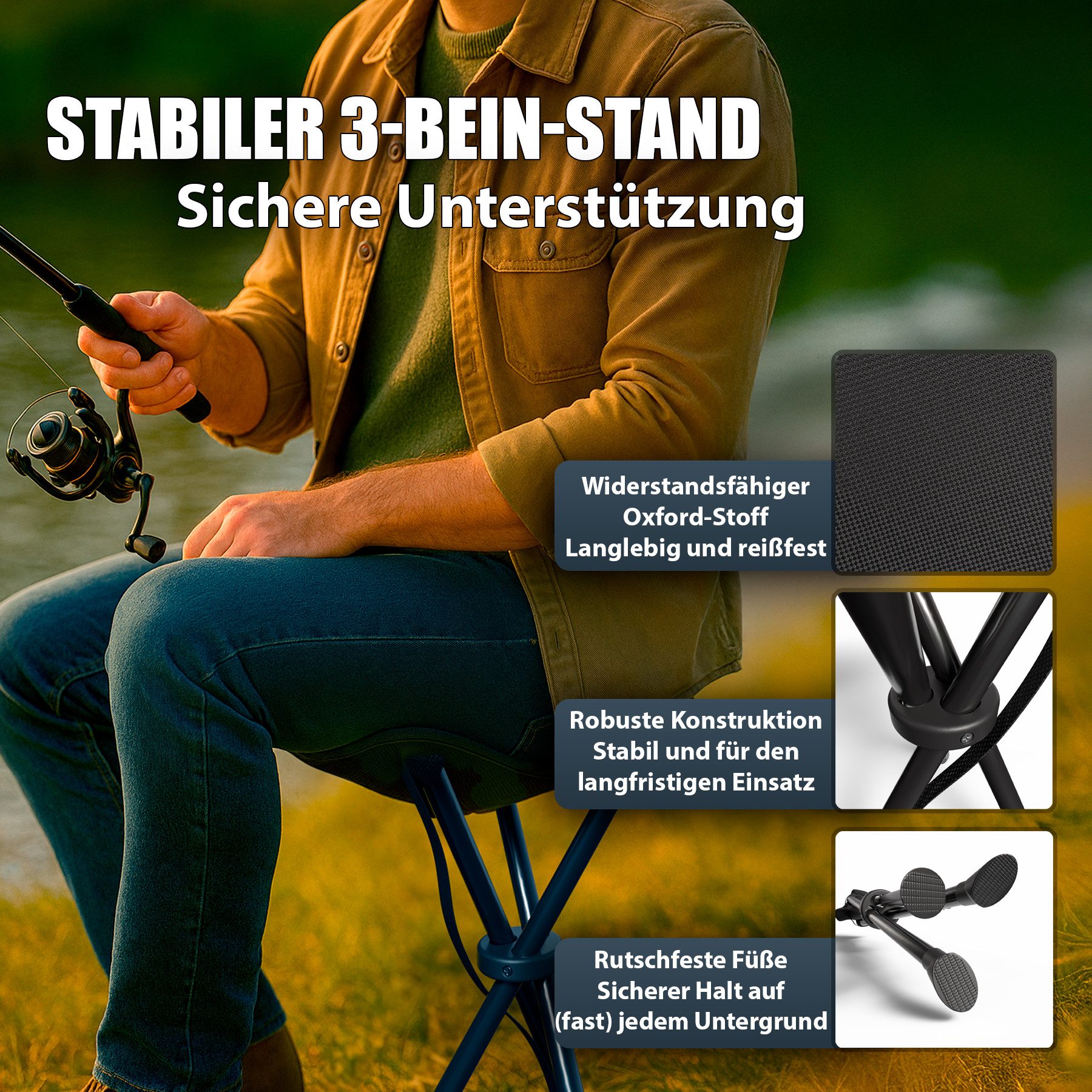 BigDean Campinghocker kleiner Klapphocker faltbar & günstig online kaufen