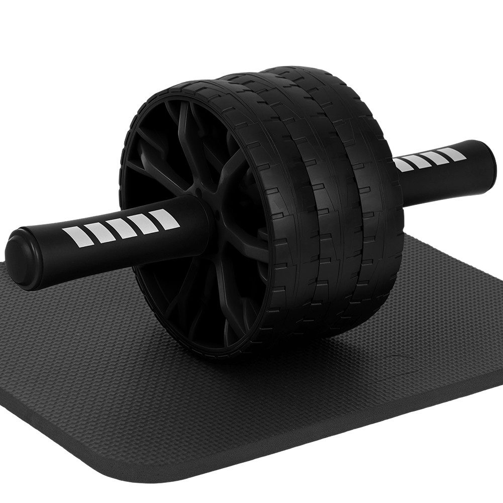OSTWOLKE Bauchtrainer Bauchroller Bauchmuskeltrainer Set mit Knieauflagen Matte, Home Gym Equipment – Heimfitnessgerät für Männer & Frauen