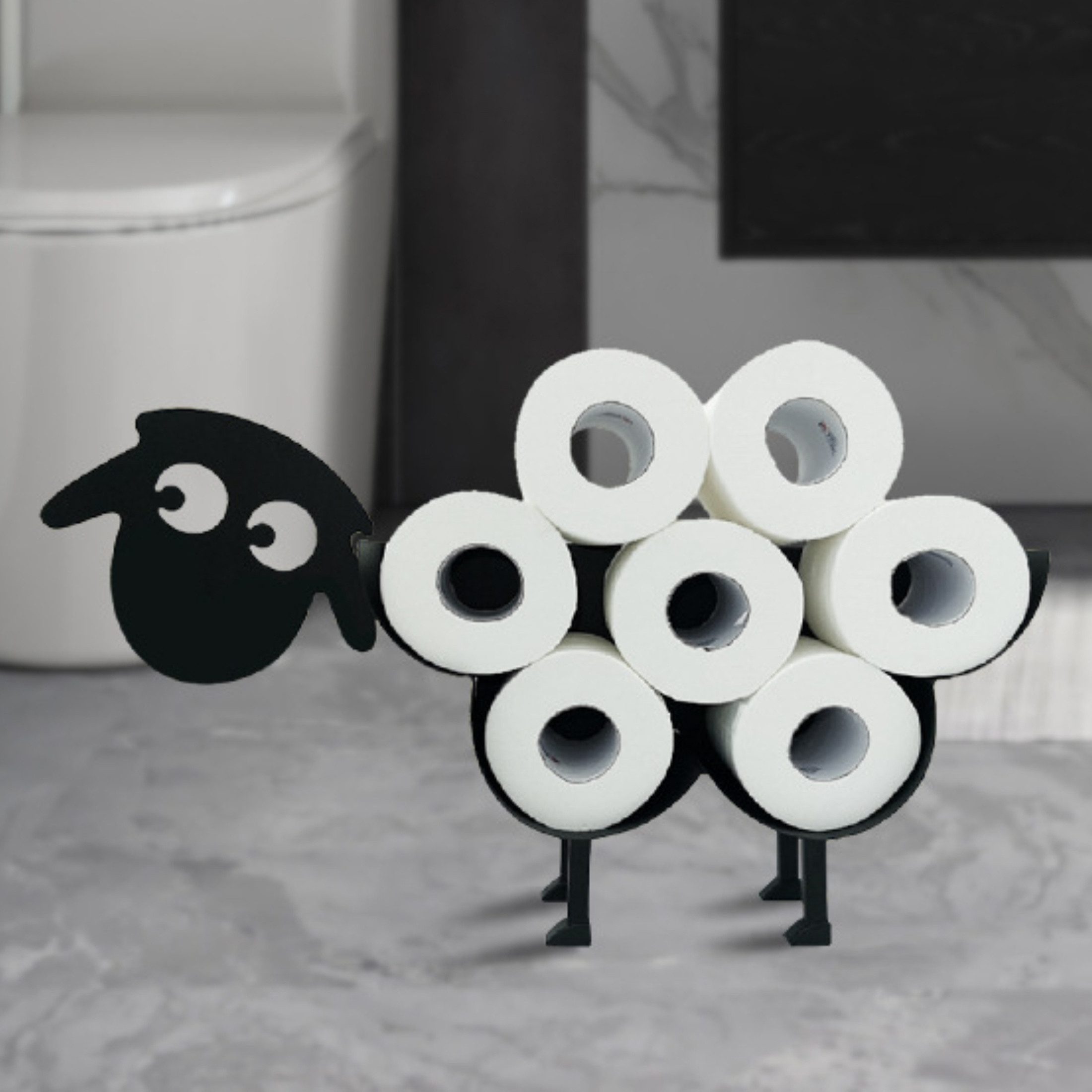 YINDN Toilettenpapierhalter Schaf Schwarz WC Rollenhalter günstig online kaufen