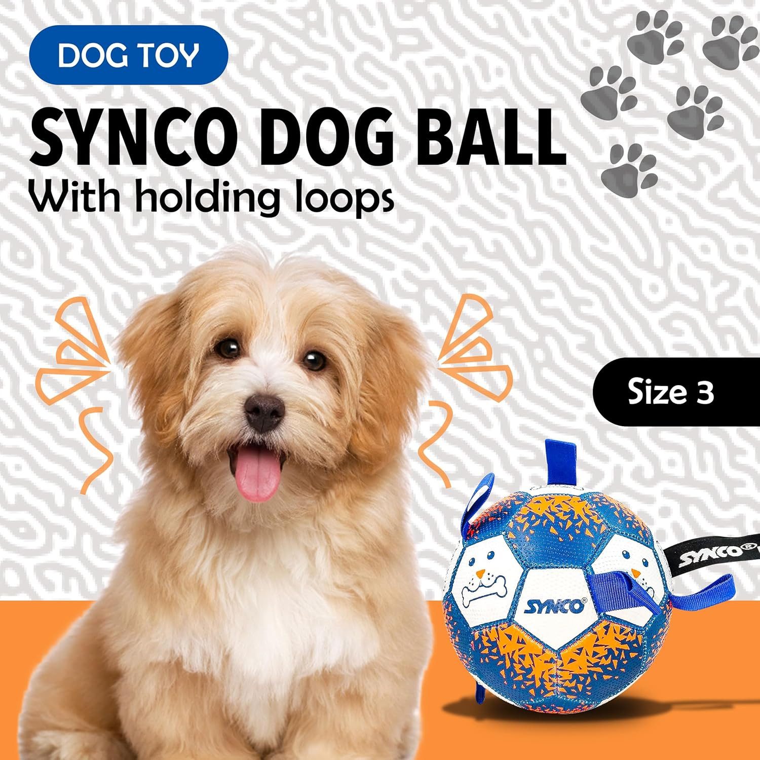 GICO Tierball Dogball Hundeball mit Schlaufen für mittelgroße und große Hunde-1051
