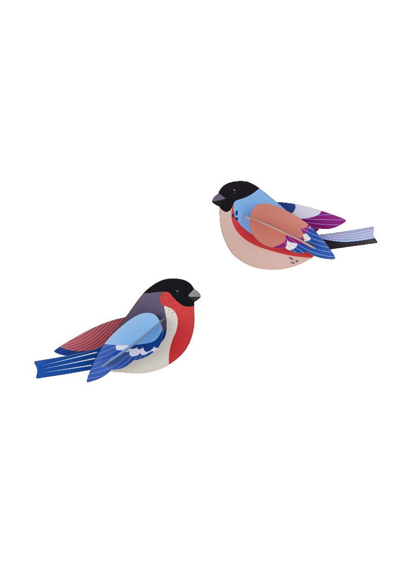 studio ROOF Wanddekoobjekt 3D Vogel Finken 2er Set (2 St), Zum Zusammenstecken