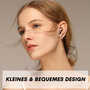 Xmenha Hi-Fi Stereo Sound Mini In-Ear-Kopfhörer (Ergonomisches Design und Touch-Steuerung für einfache Bedienung, ideal für verschiedene Ohrgrößen., Perfekt für ungestörten Schlaf & klare Anrufe, mit langer Akkulaufzeit)