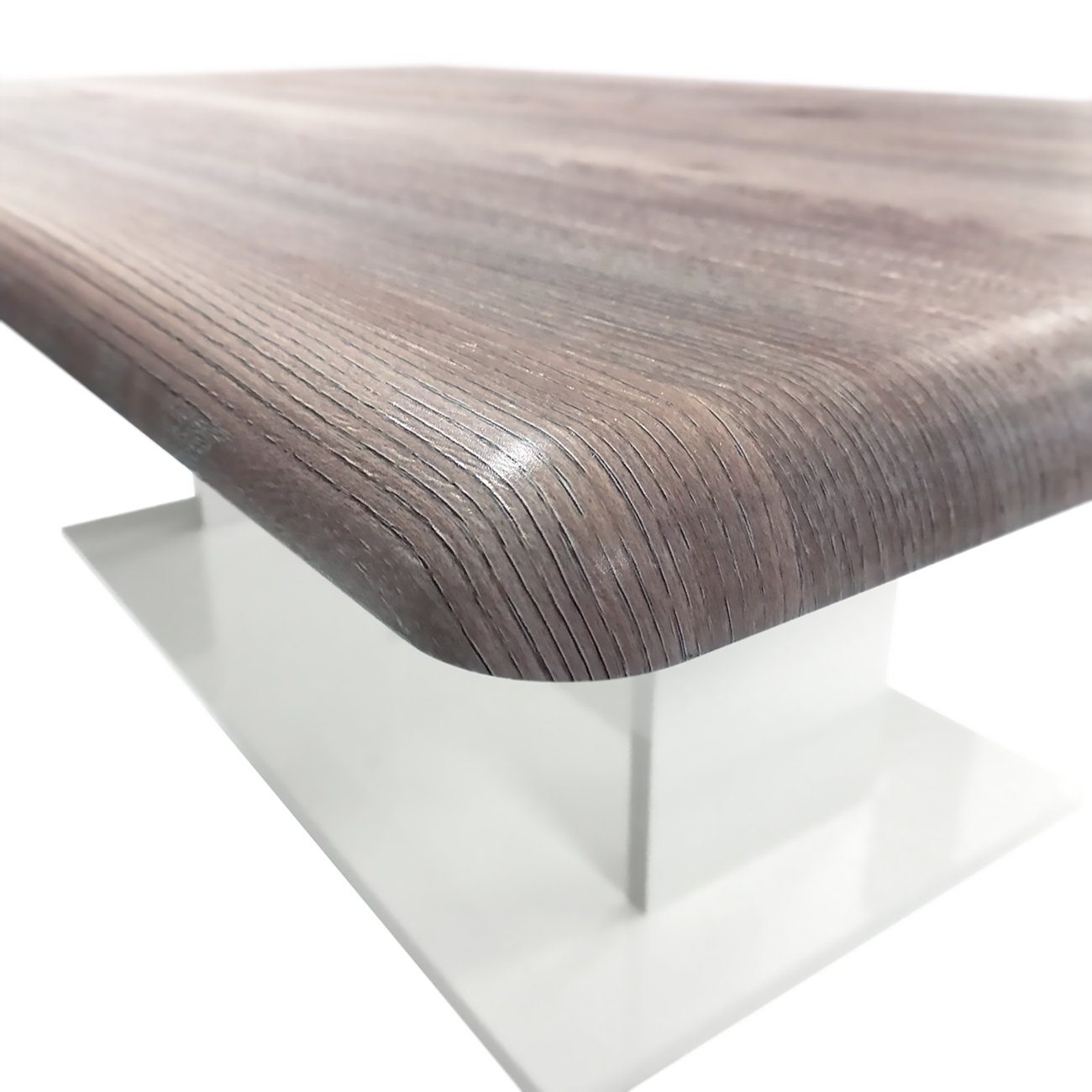 Vladon Couchtisch Mono in Tischplatte matt/Sandgrau Hochglanz mit Ablageboden), (120 70) Sandgrau 40 x Hochglanz (Wohnzimmertisch, x Weiß