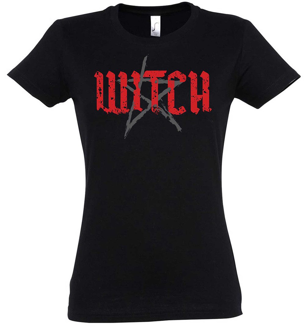 Urban Backwoods Print-Shirt Witch Pentagram Damen T-Shirt Pentacle Hexe Mon günstig online kaufen