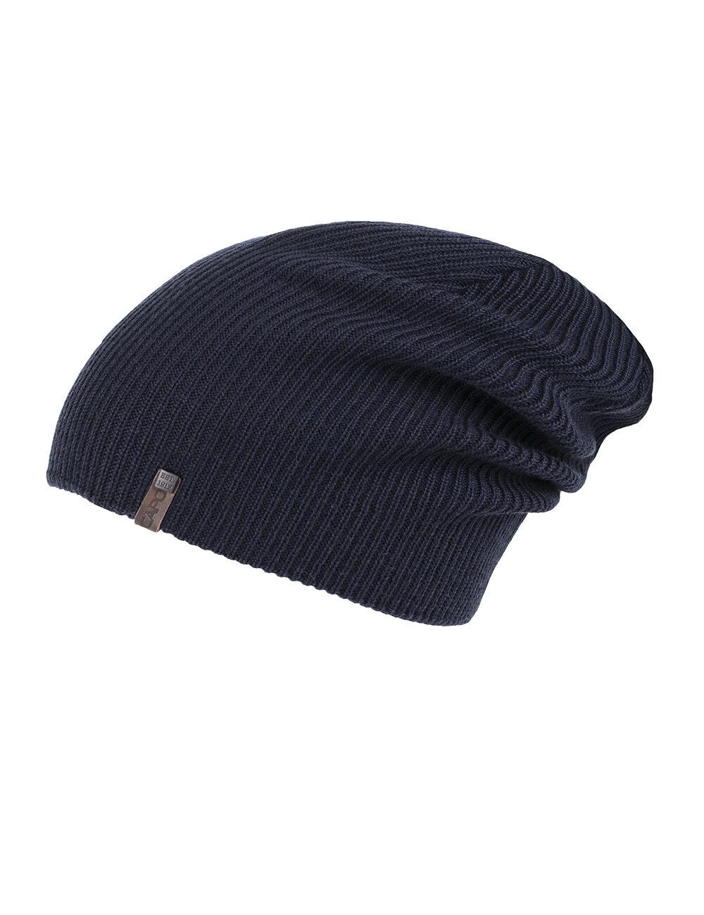 CAPO Strickmütze Rippbeanie, doppelt Strick, außen Wolle (1-St) Merinowolle