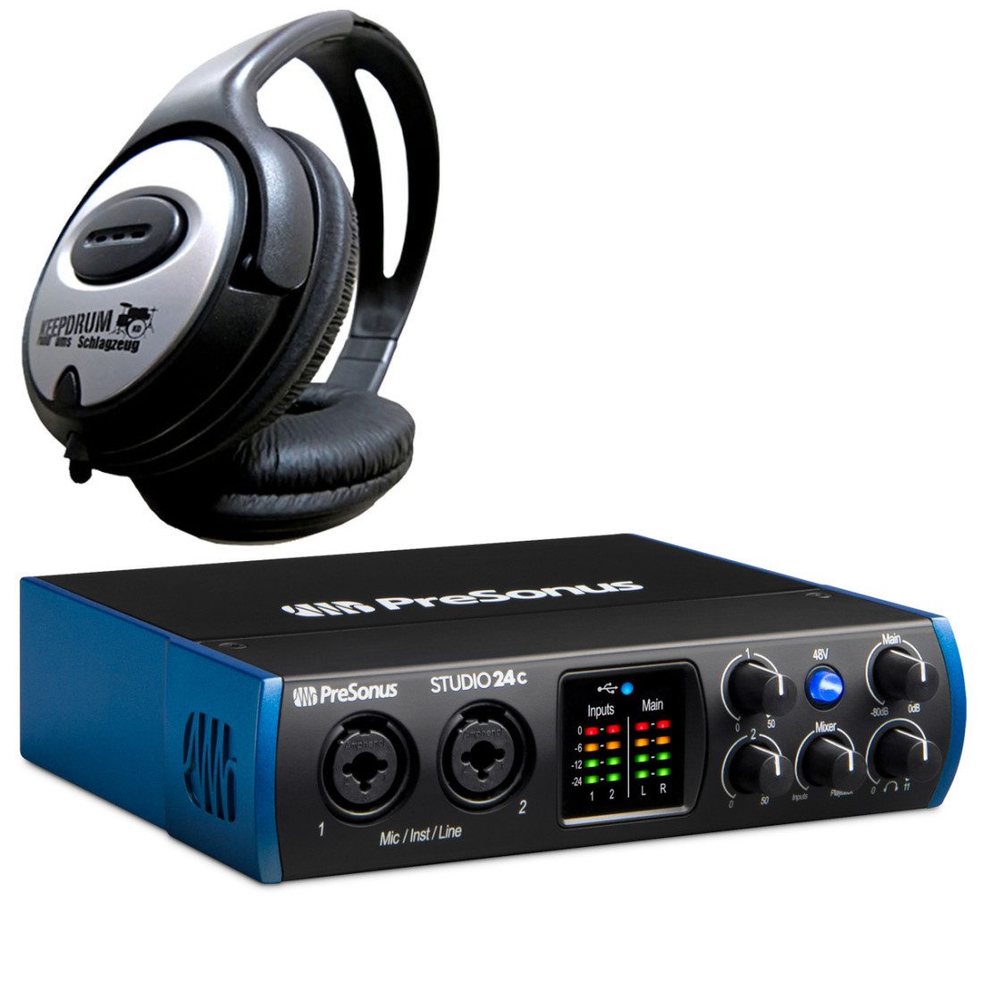 Presonus Studio 24c USB Interface mit Kopfhörer Digitales Aufnahmegerät