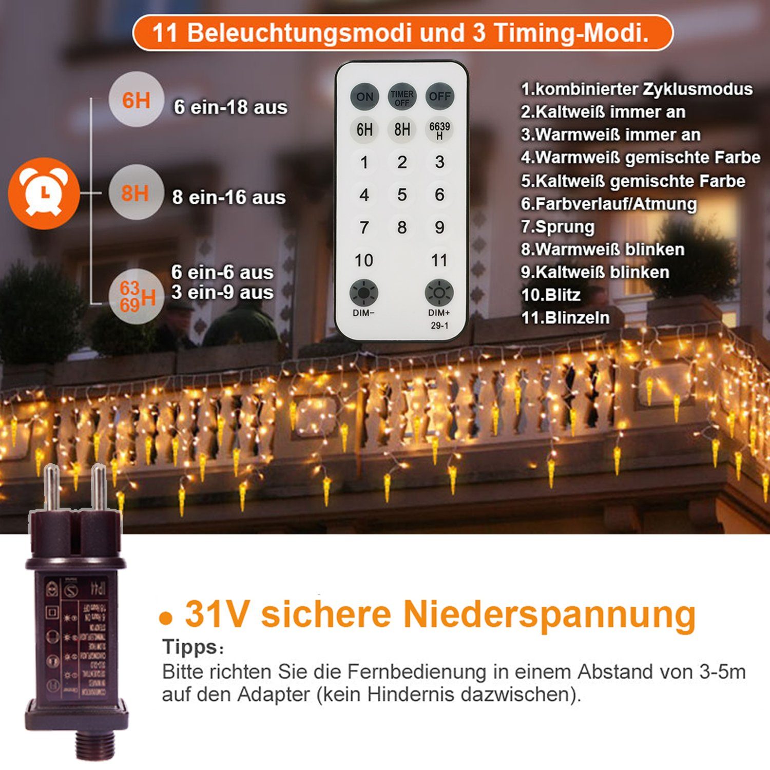 XERSEK LED-Lichtervorhang Eisregen Weihnachtsbeleuchtung LED Dekolicht Lich günstig online kaufen